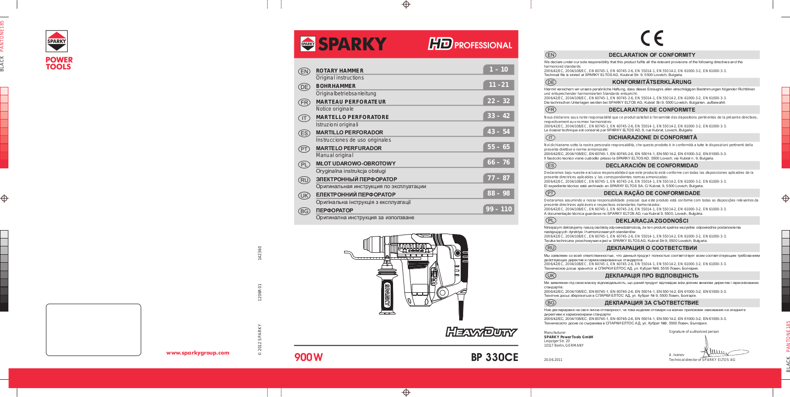 Sparky BP 330CE User Manual