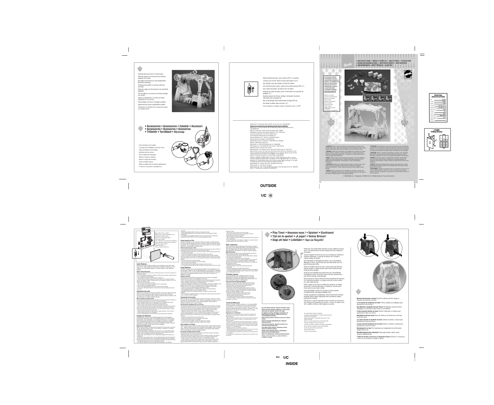 Fisher-Price B8479 Instruction Sheet