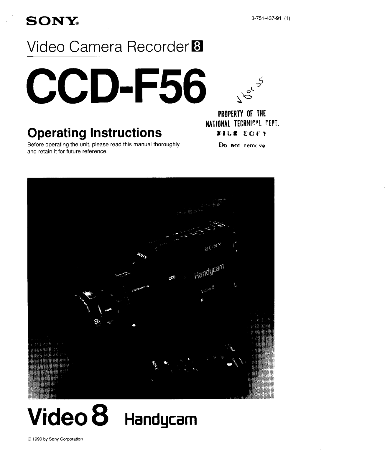 Sony CCD-F56 Operating Instruction