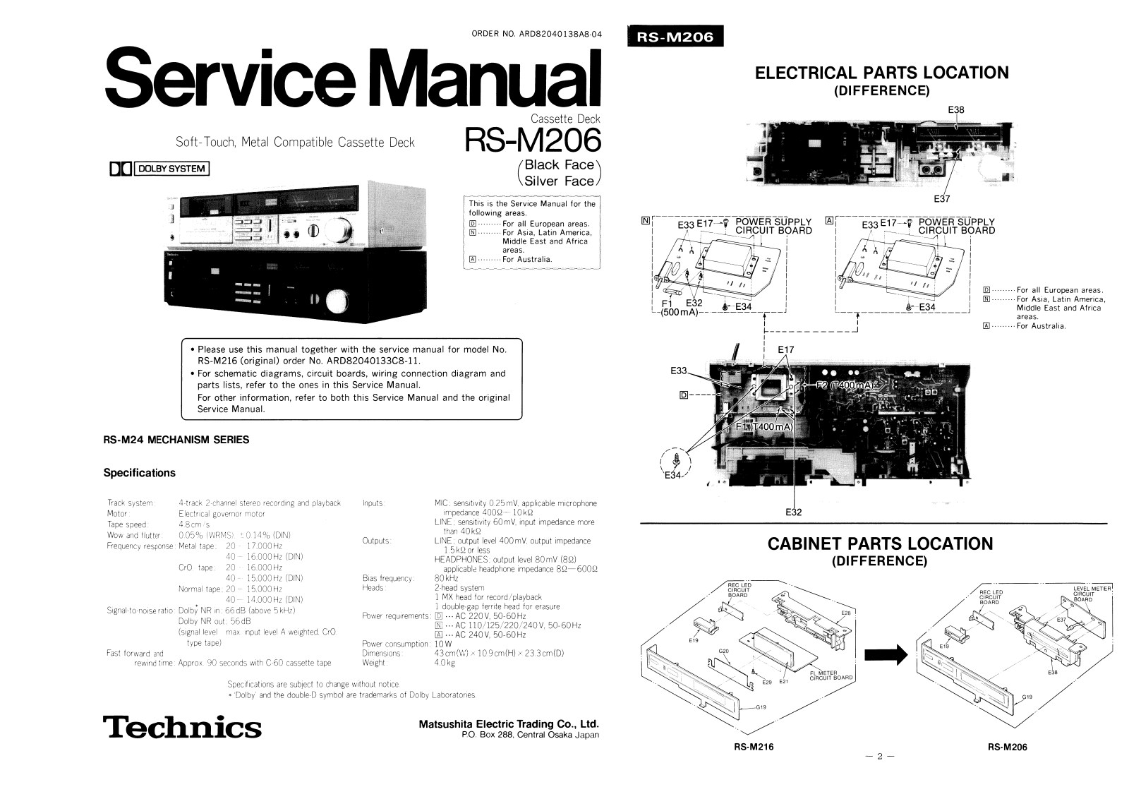 Technics RSM-206 Service manual