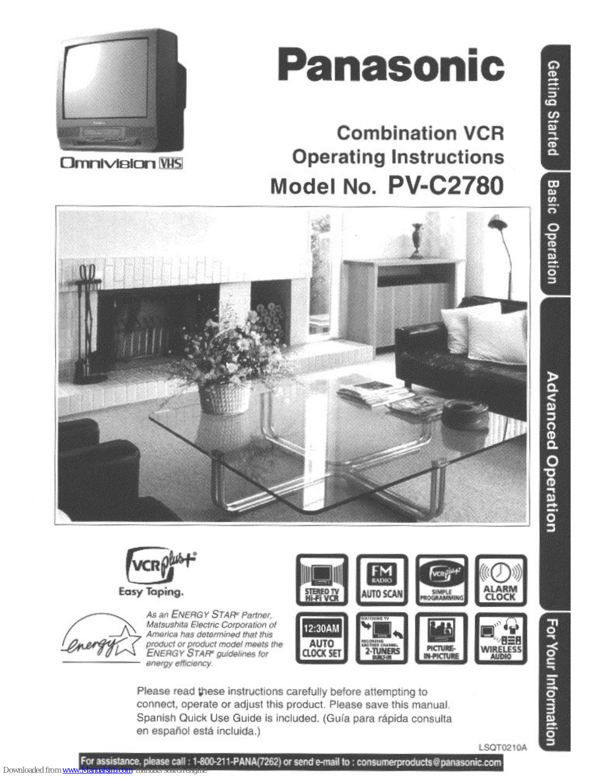 Panasonic OmniVision PV-C2780 Operating Manual