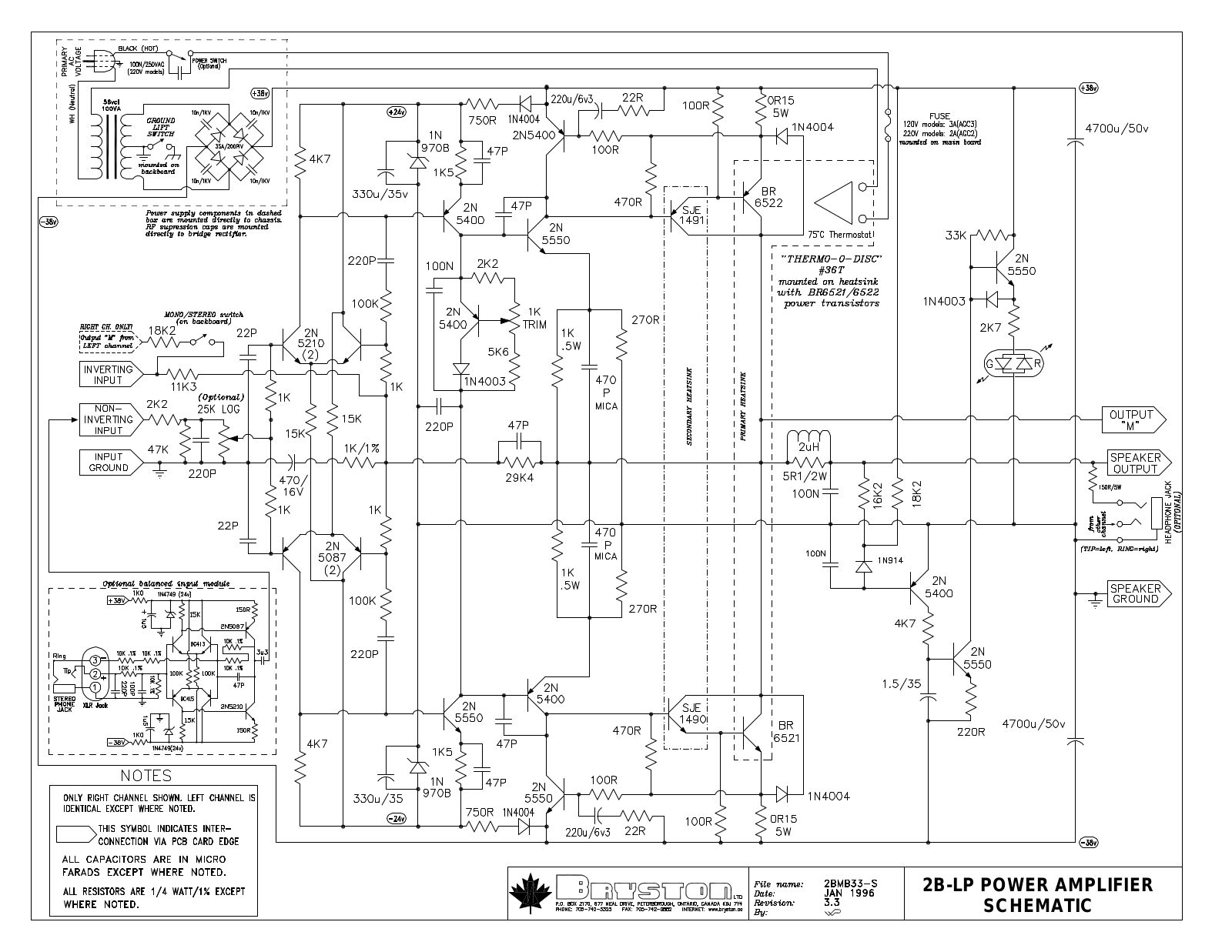 Bryston 2-BLP Schematic