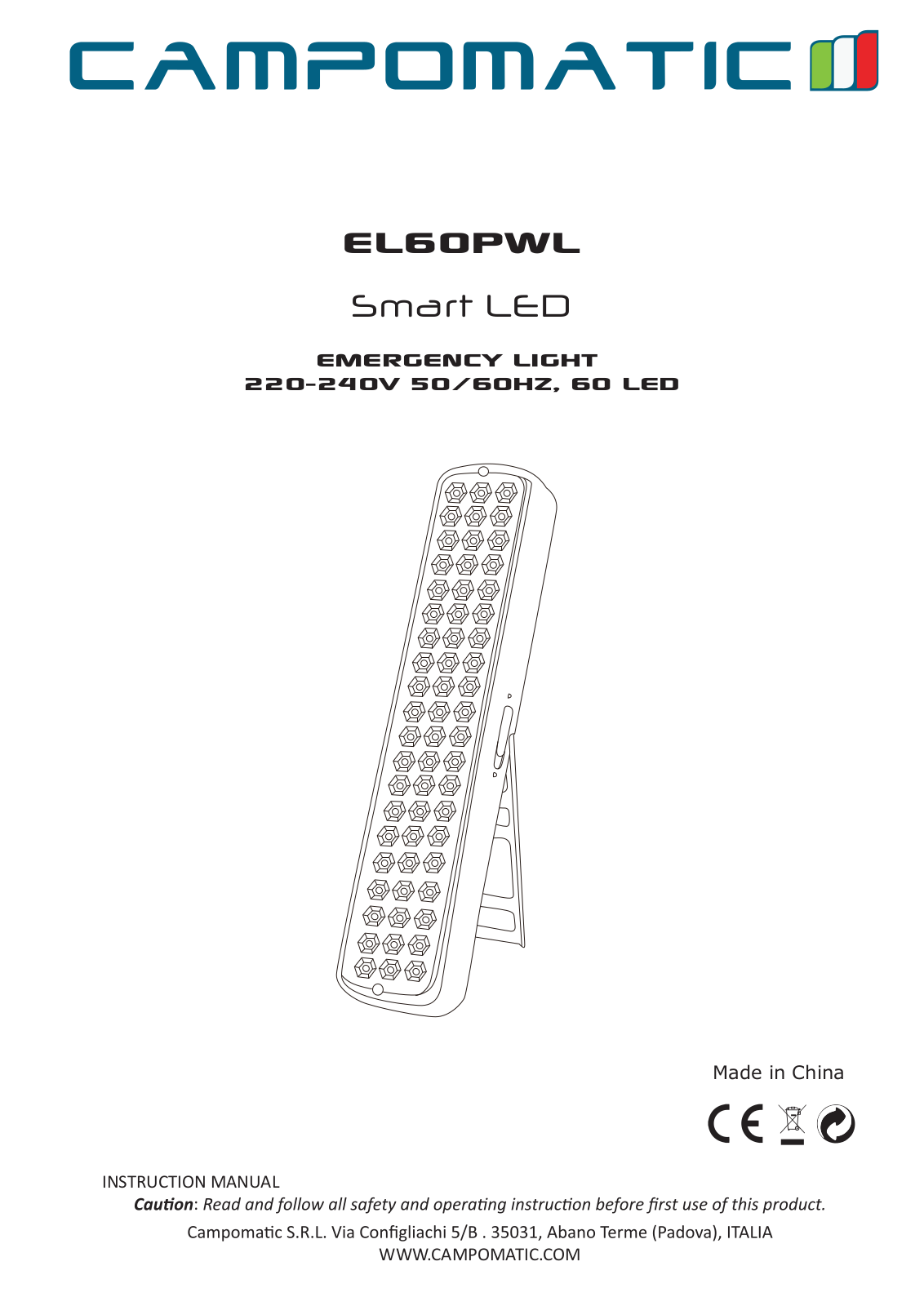 Campomatic EL60PWL User Manual - ManualMachine.com
