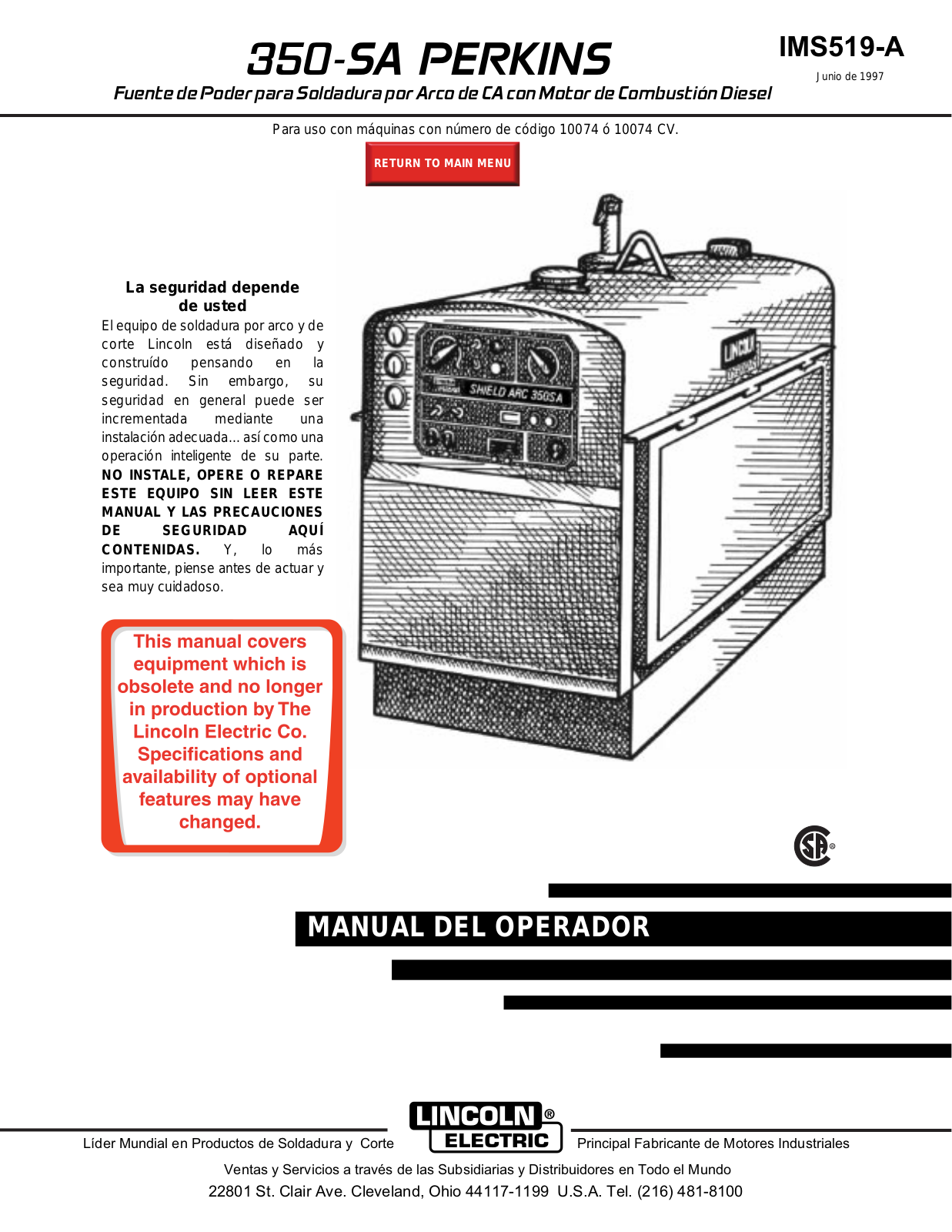 Lincoln Electric IM519 User Manual