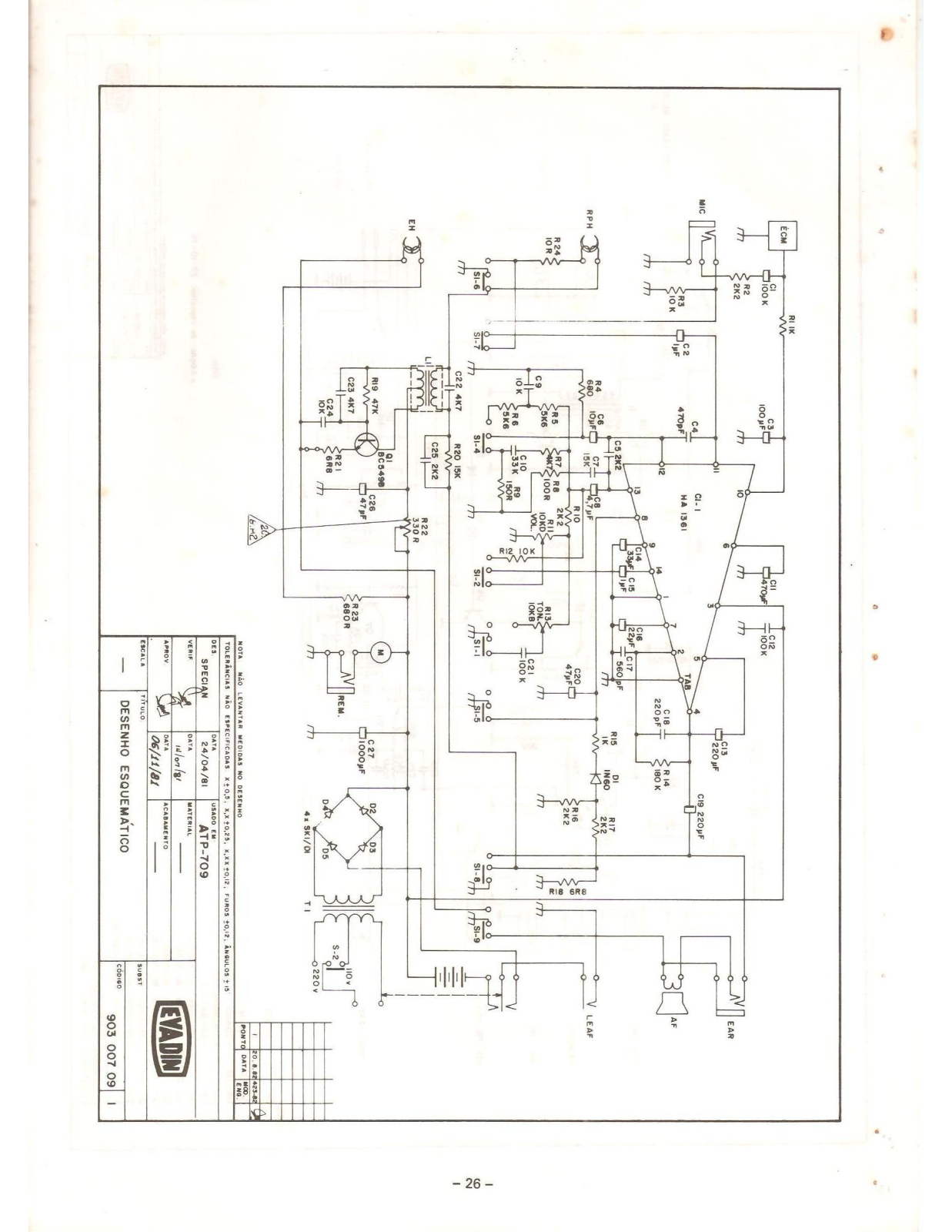 Aiko ATP-709 Schematic