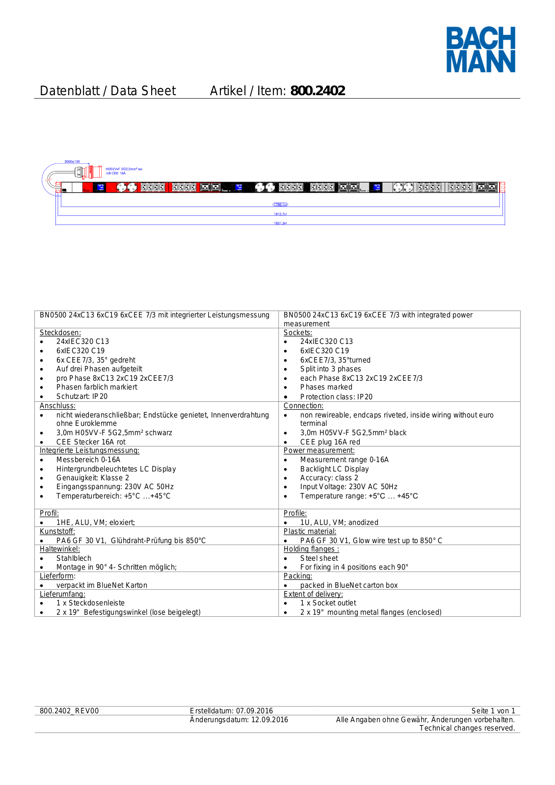 Bachmann 800.2402 User Manual