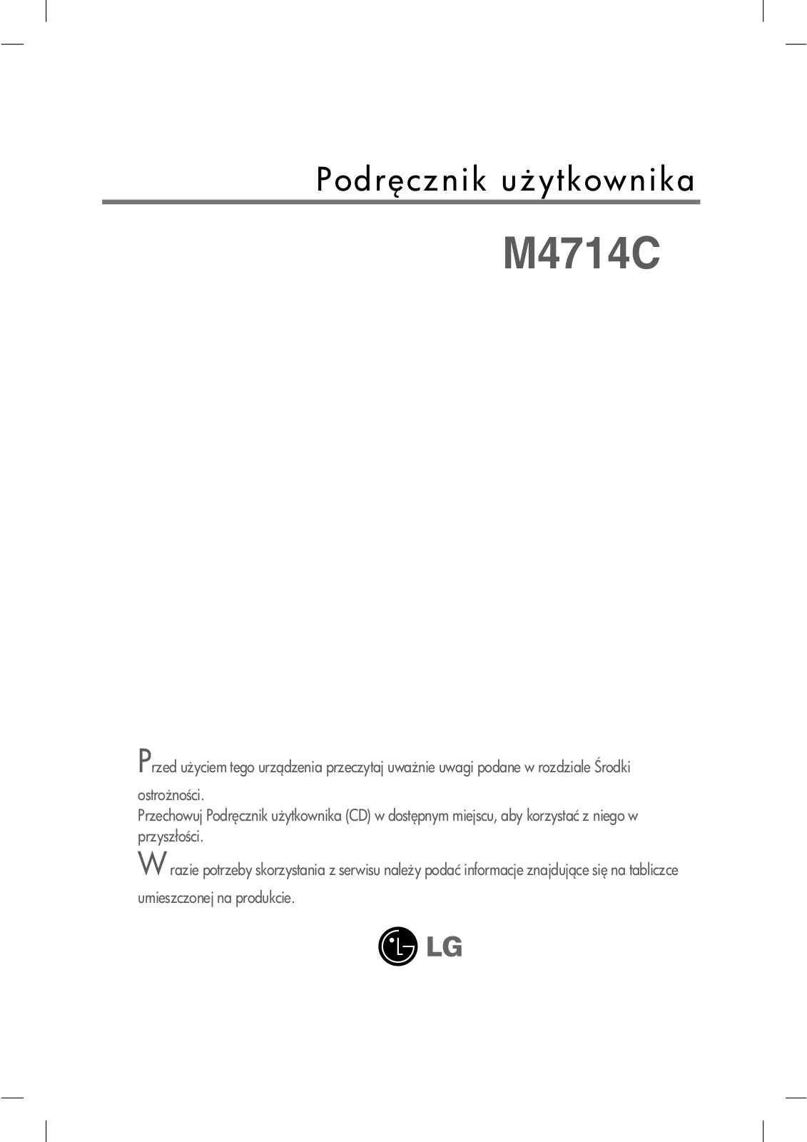 Lg M4714C-BA User Manual