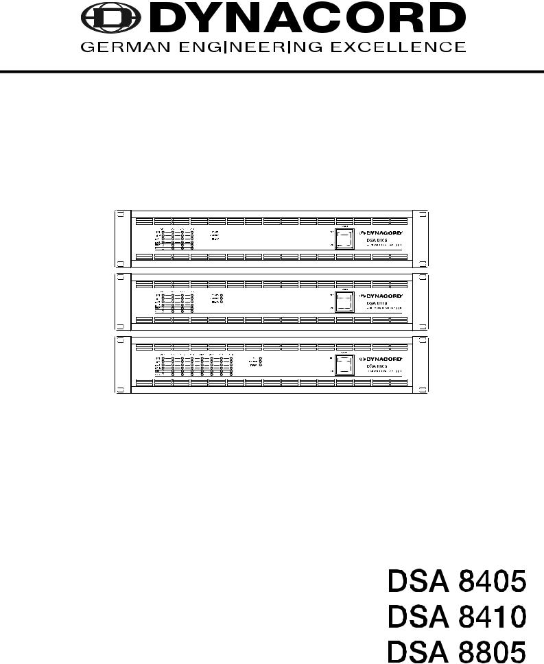 Dynacord DSA 8805, DSA 8410, DSA 8405 User Manual