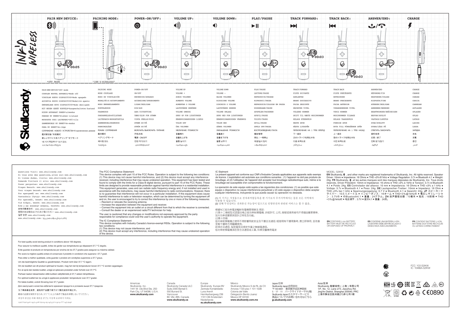 Skullcandy Ink’d Wireless User Manual