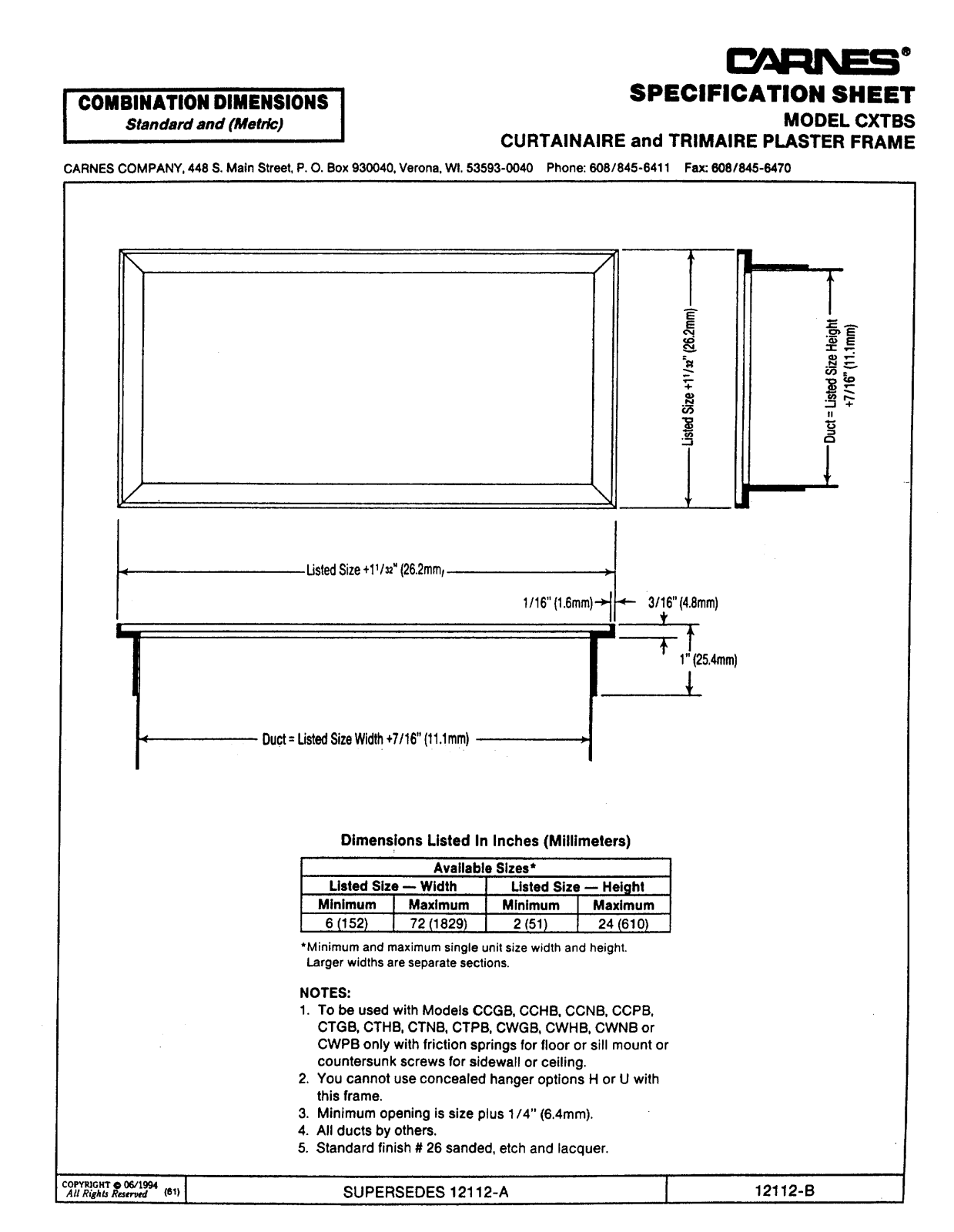 Carnes CXTBS User Manual - ManualMachine.com