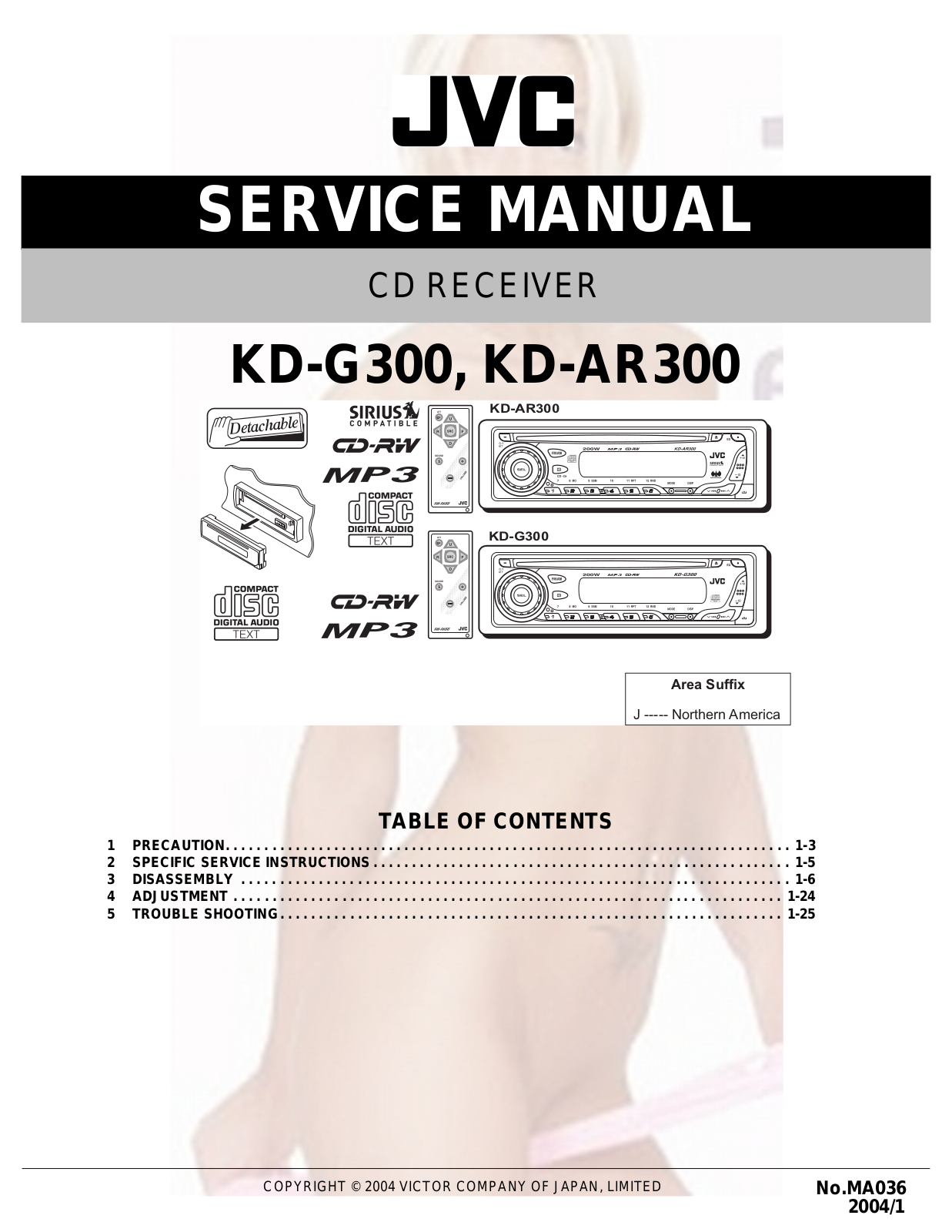 JVC KD-G300, AR300 Service Manual
