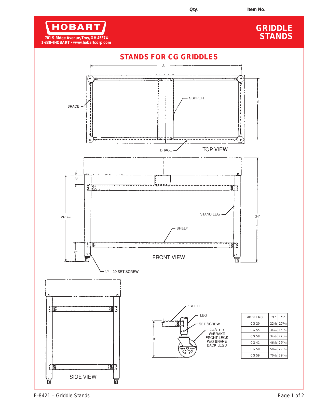 Hobart GX048A User Manual