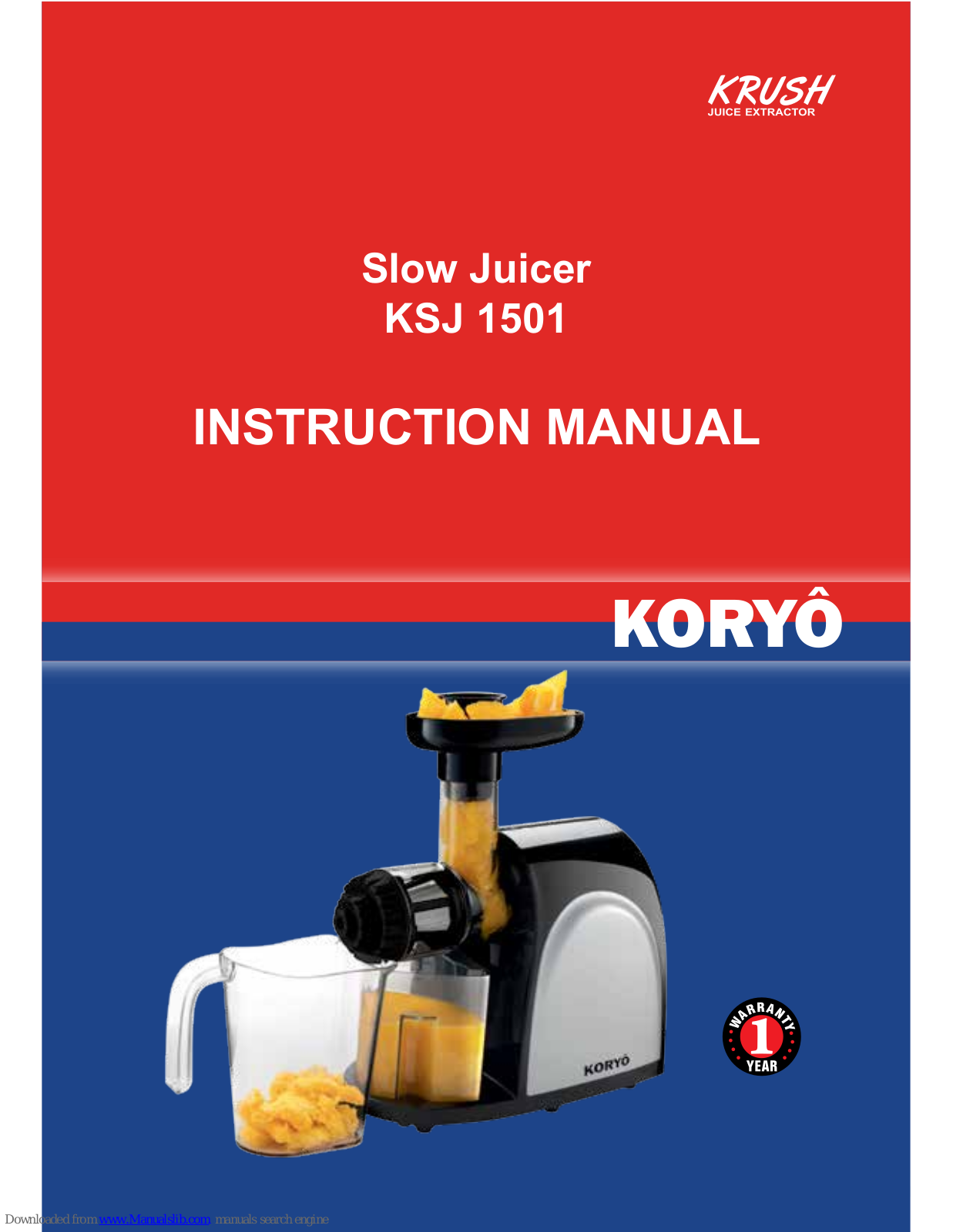 Koryo KSJ 1501 Instruction Manual