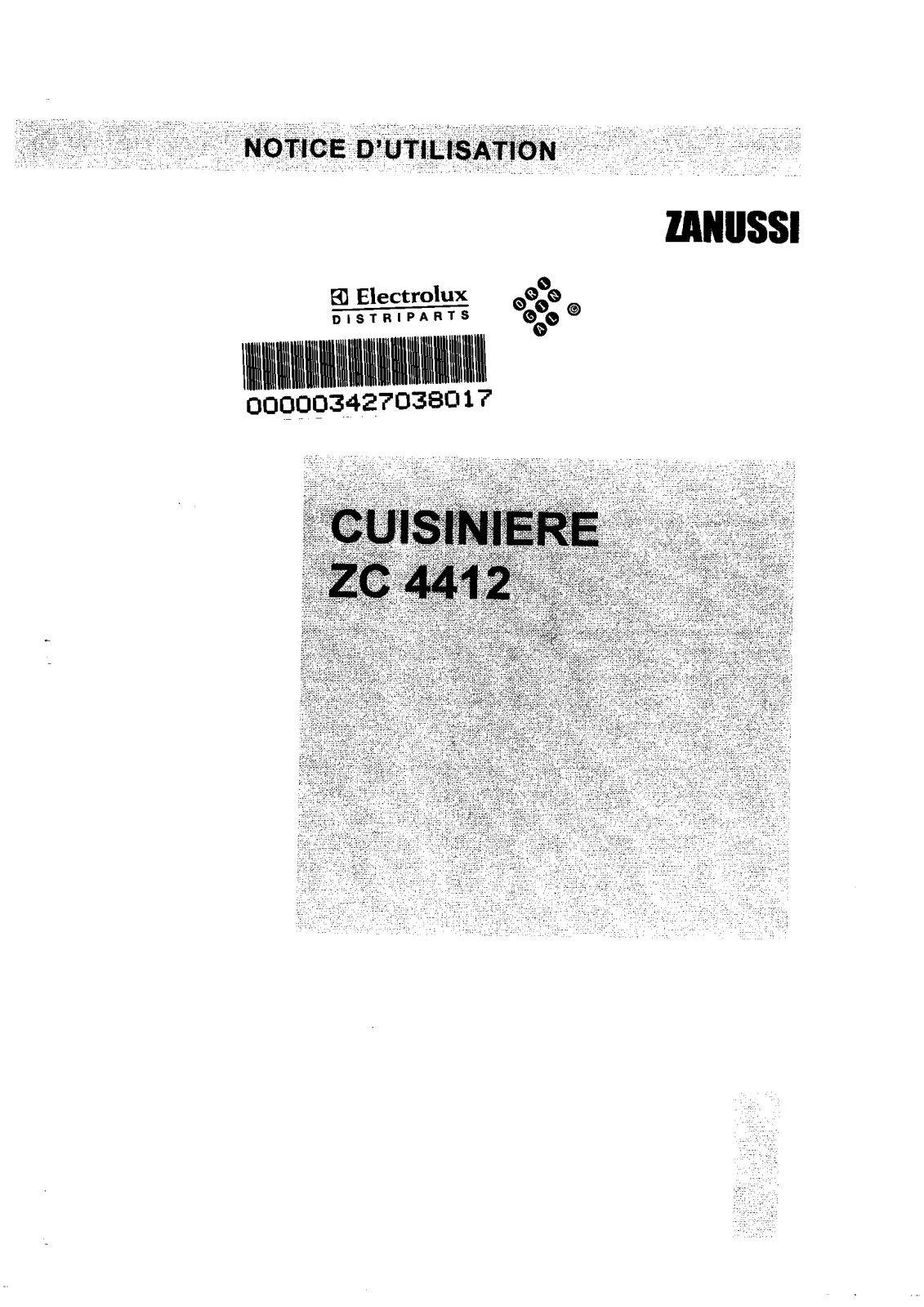 Zanussi ZC4412W INSTRUCTION BOOKLET