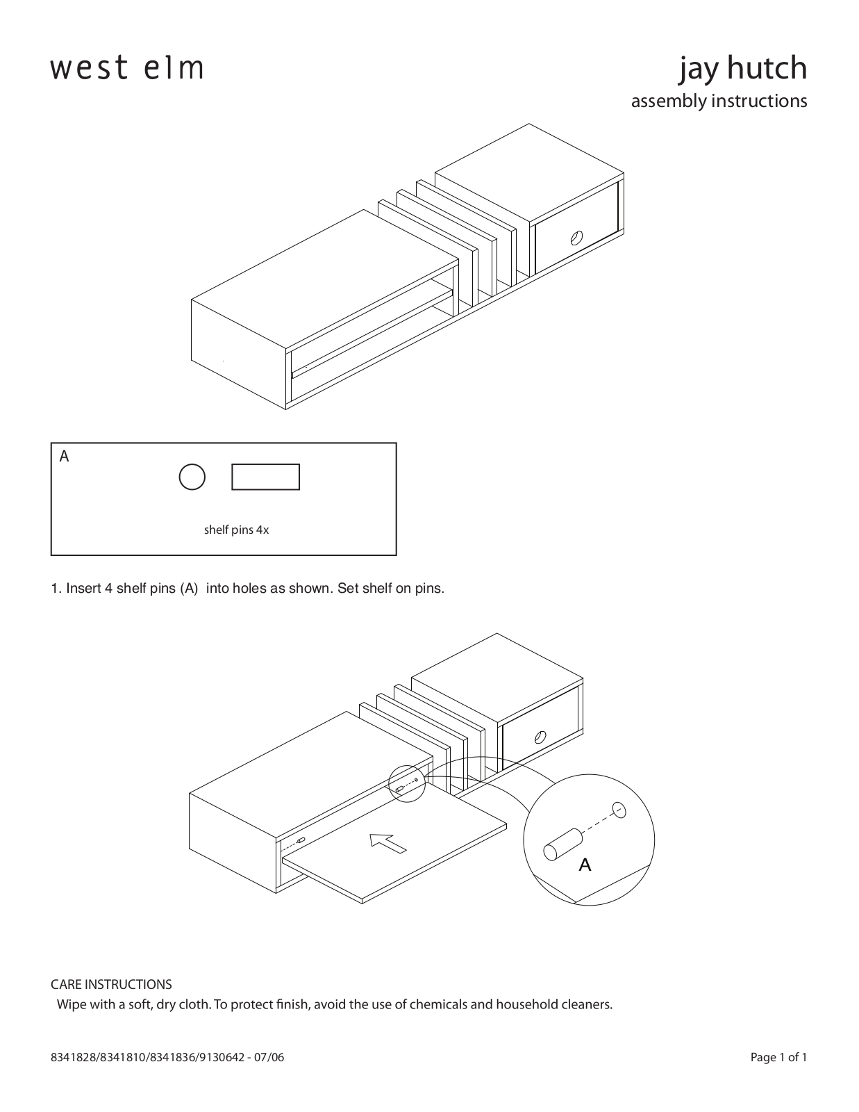 West Elm Jay Hutch Assembly Instruction