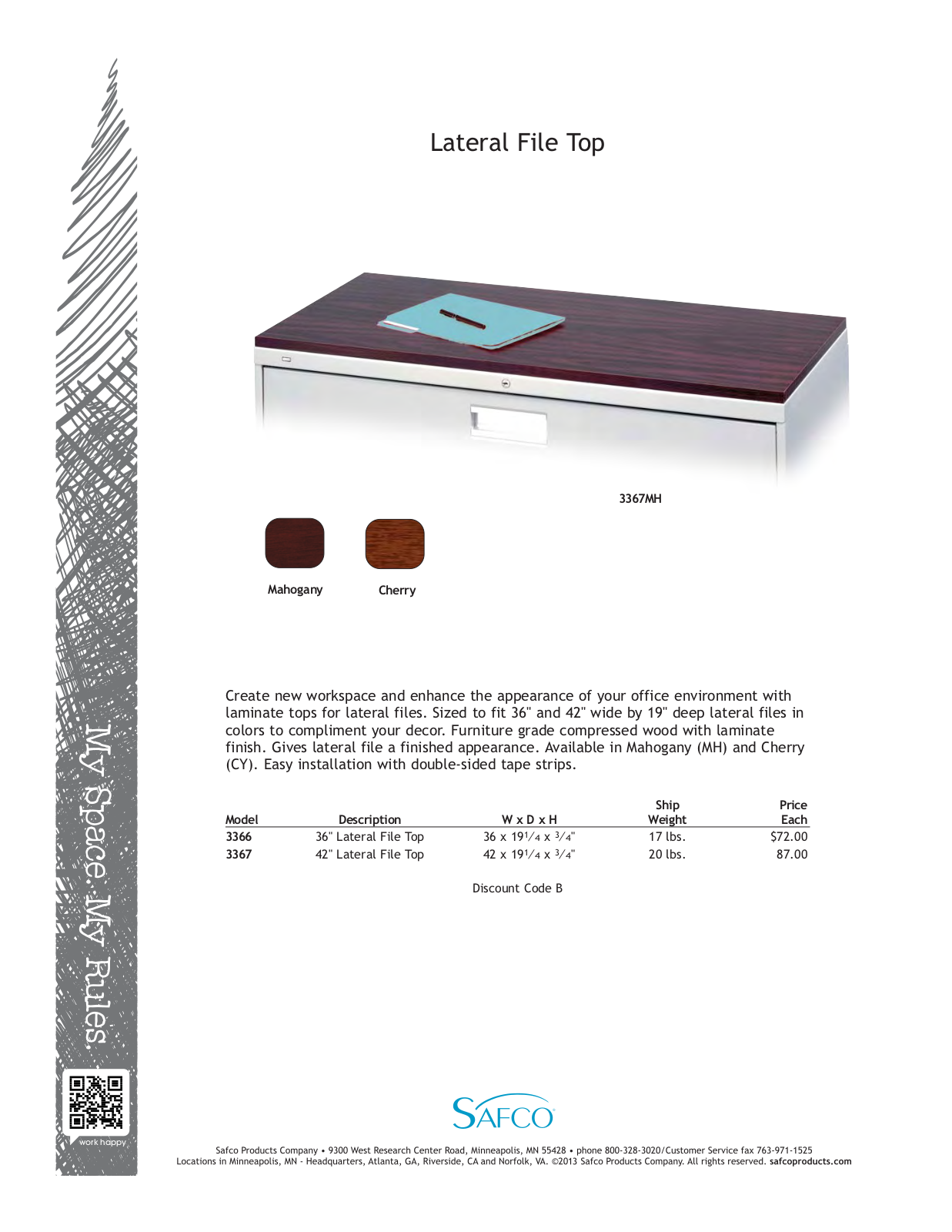 Safco 3366MH User Manual