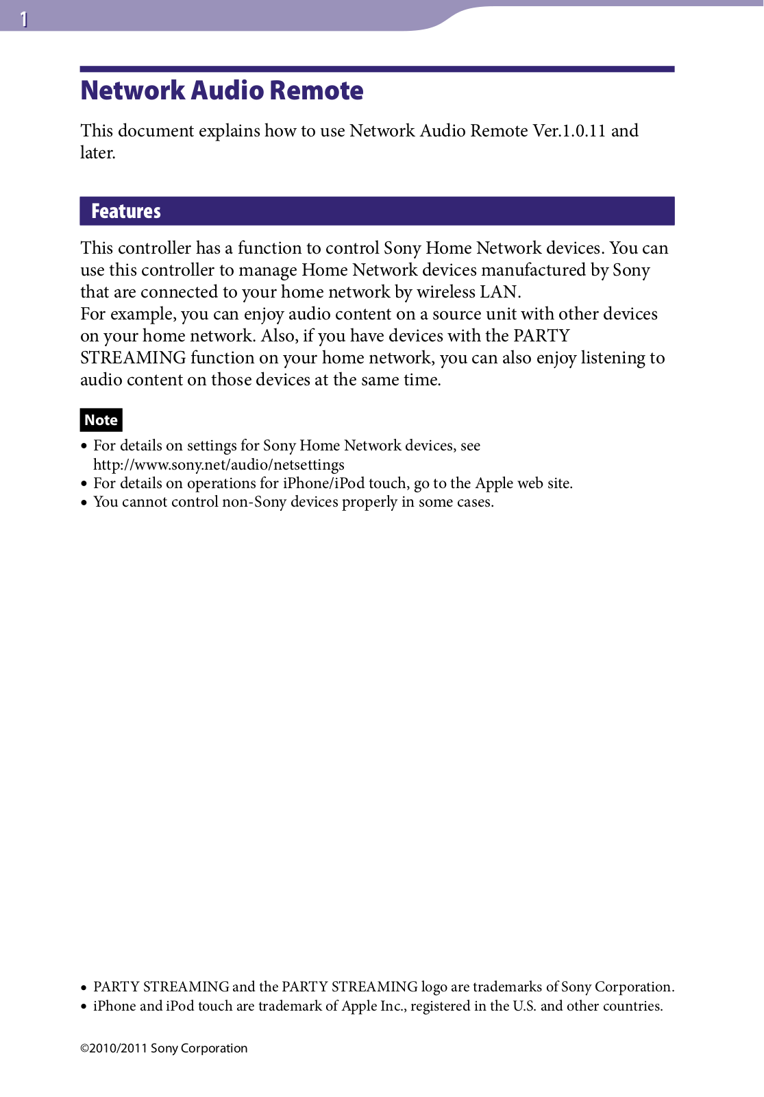 Sony NAC-SV10I User Manual