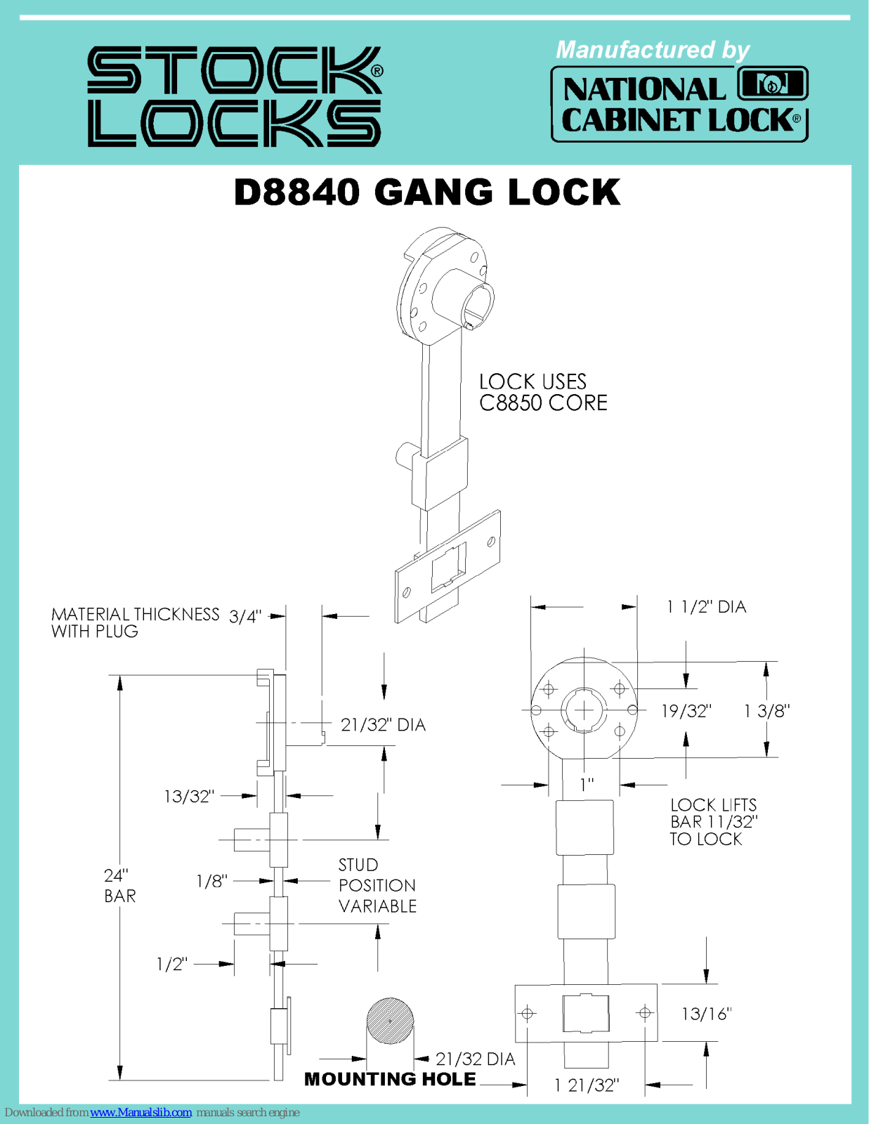 COMPX National D8840 Instruction Sheet