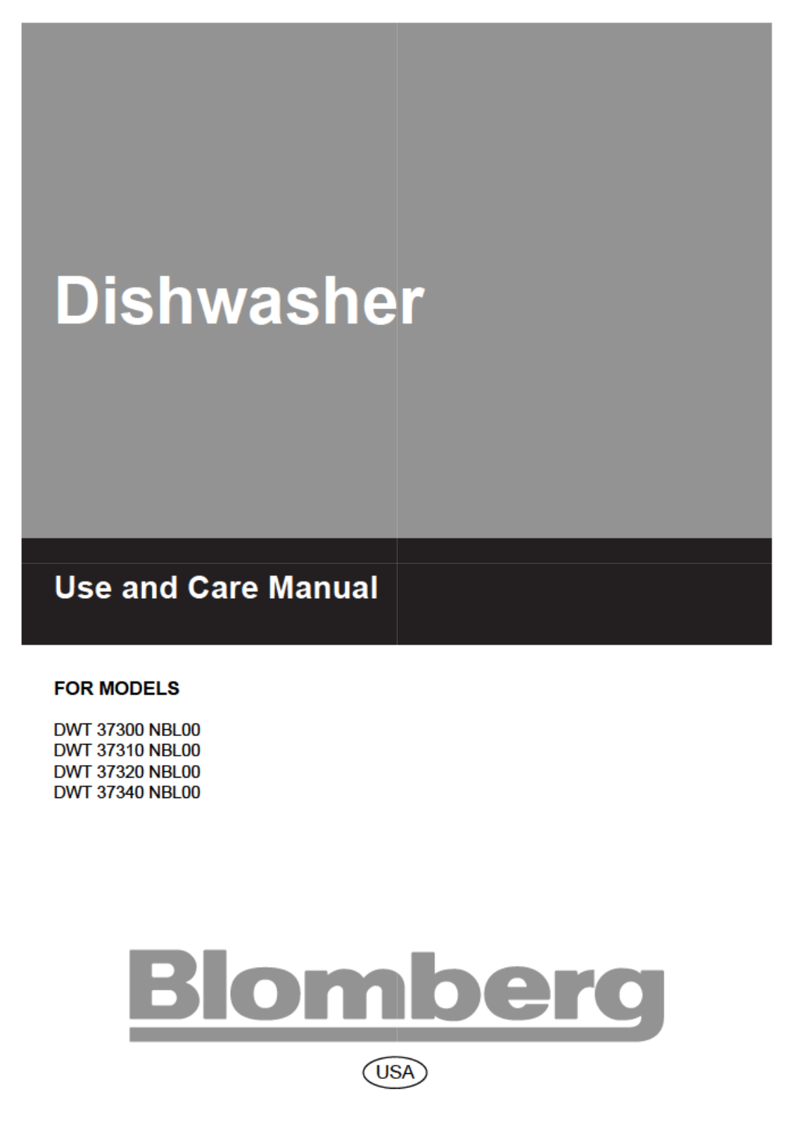 Blomberg DWT37320NBL00, DWT37310NBL00, DWT37300NBL00, DWT37340NBL00 User Manual