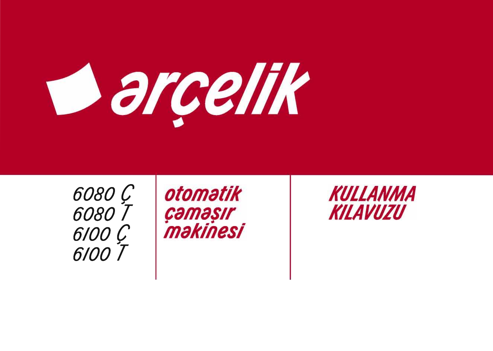 Arçelik 6080T, 6100C, 6100T User manual