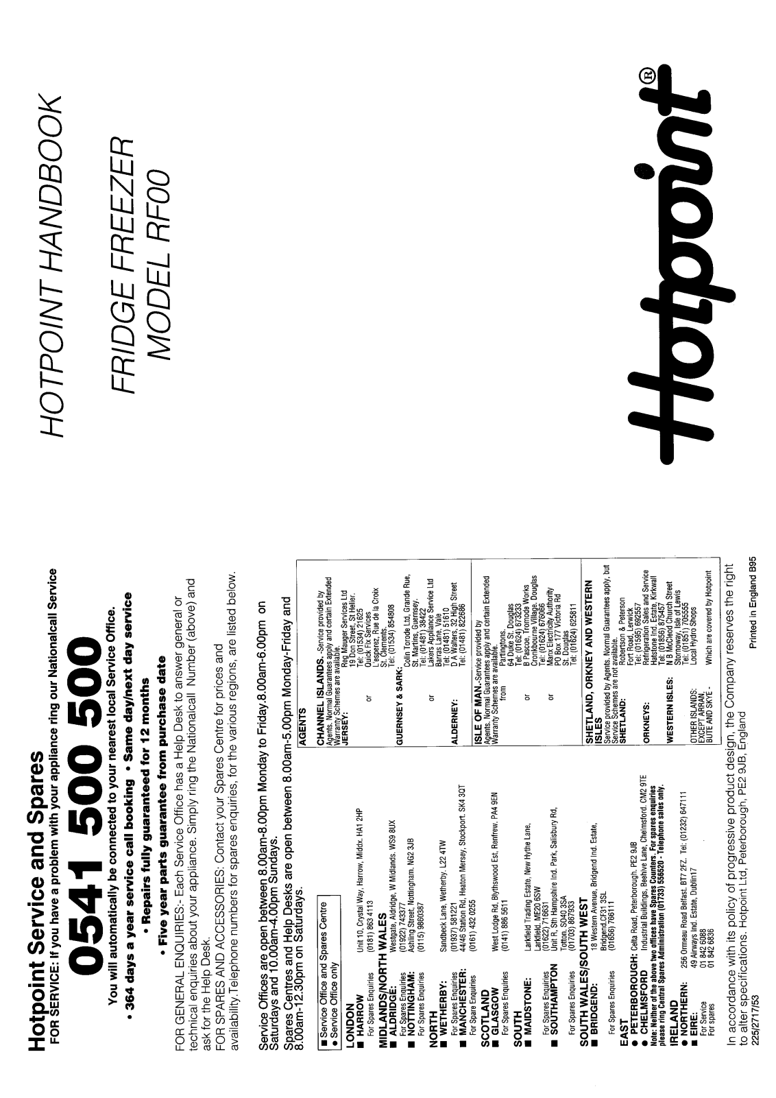 Hotpoint-Ariston HBRF00 User Manual