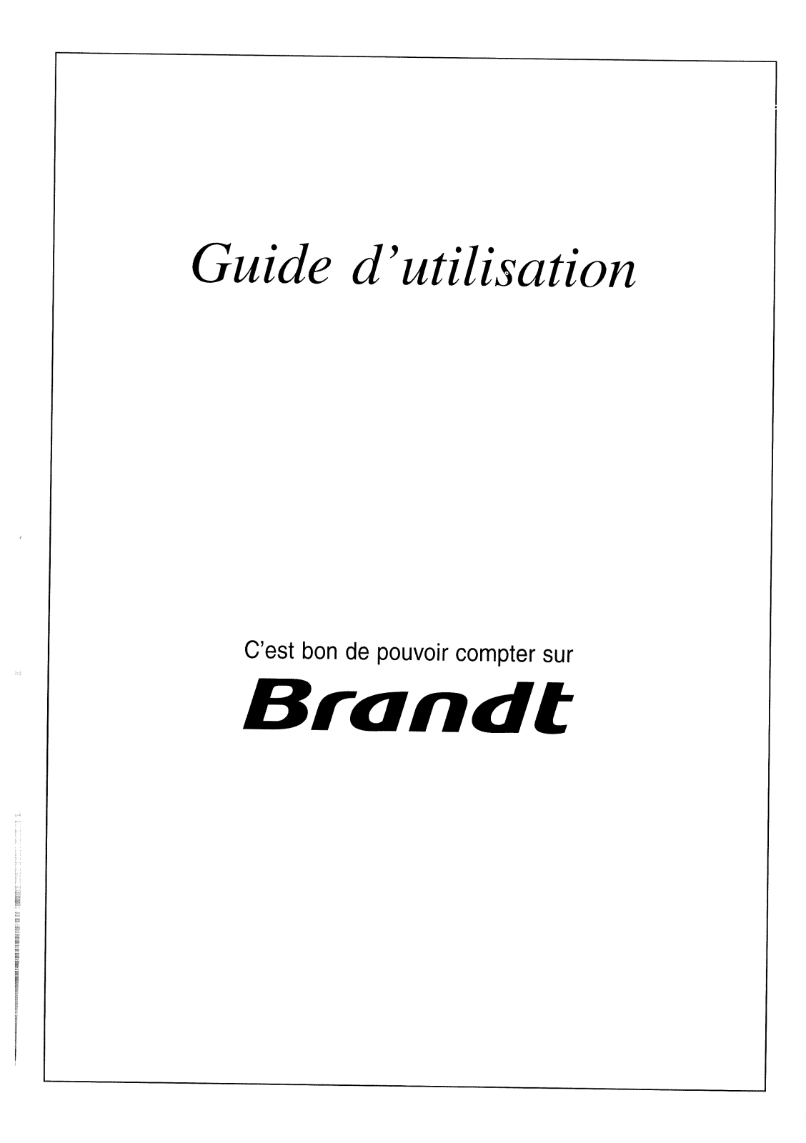 BRANDT ADHB6 User Manual