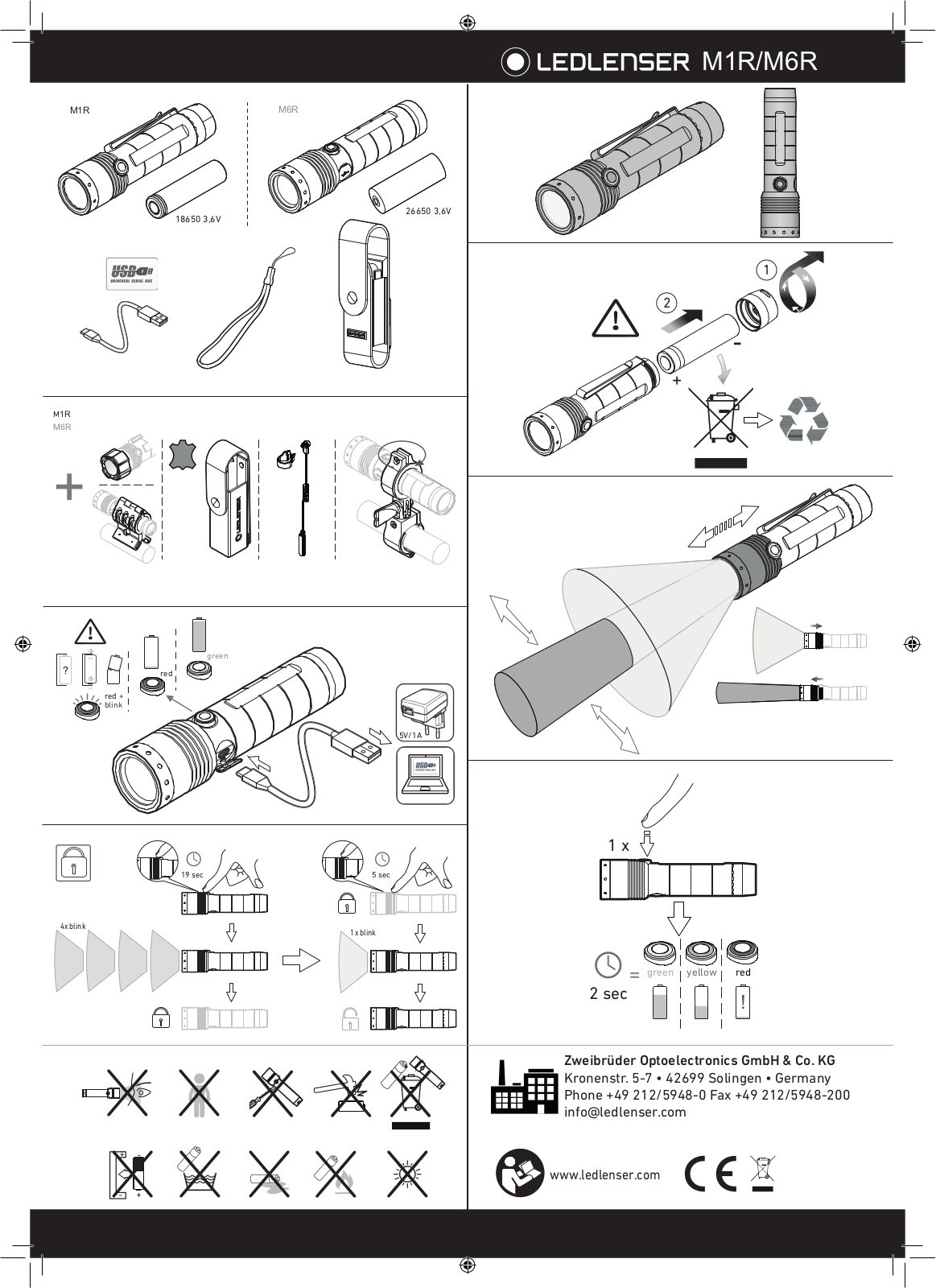 Ledlenser M1R, M6R User guide