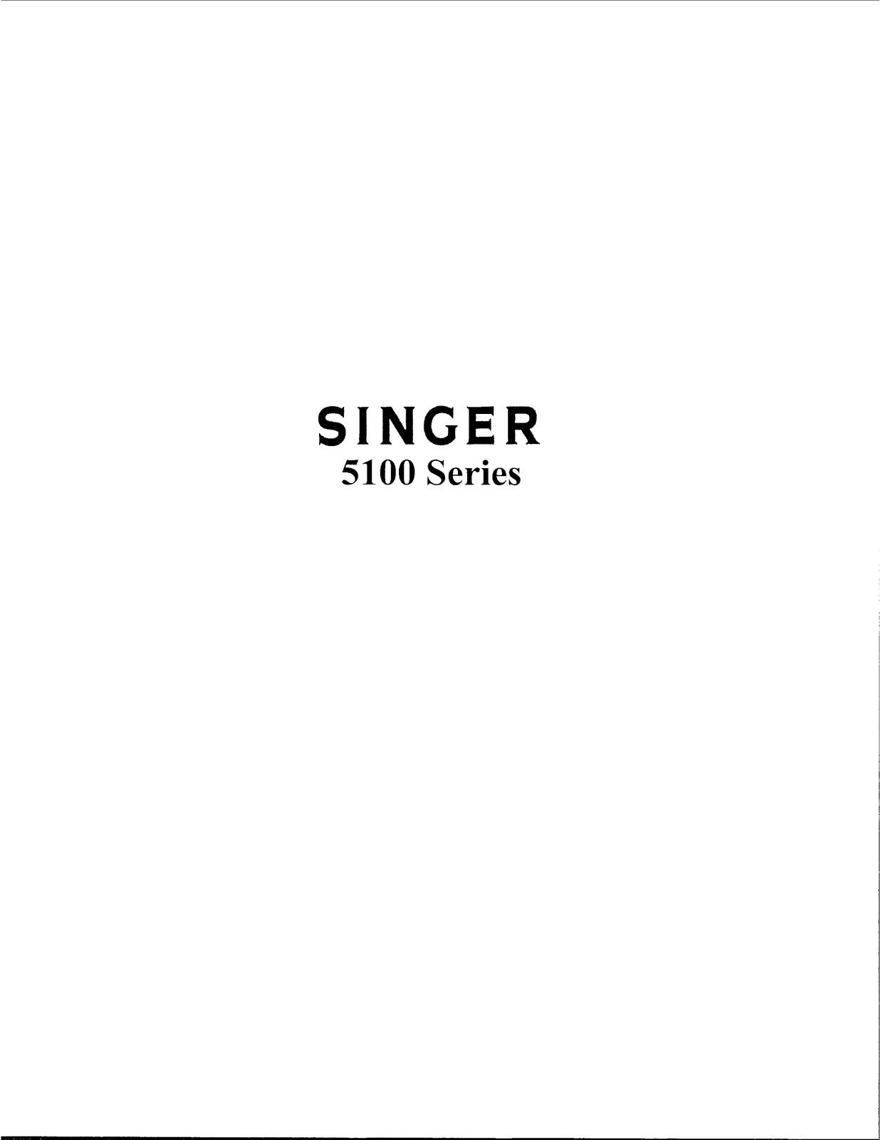 Singer 5100 User Manual