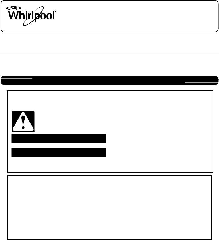 Whirlpool GH7208XRB, GH7208XRQ, GH7208XRS, GH7208XRY Owner's Manual
