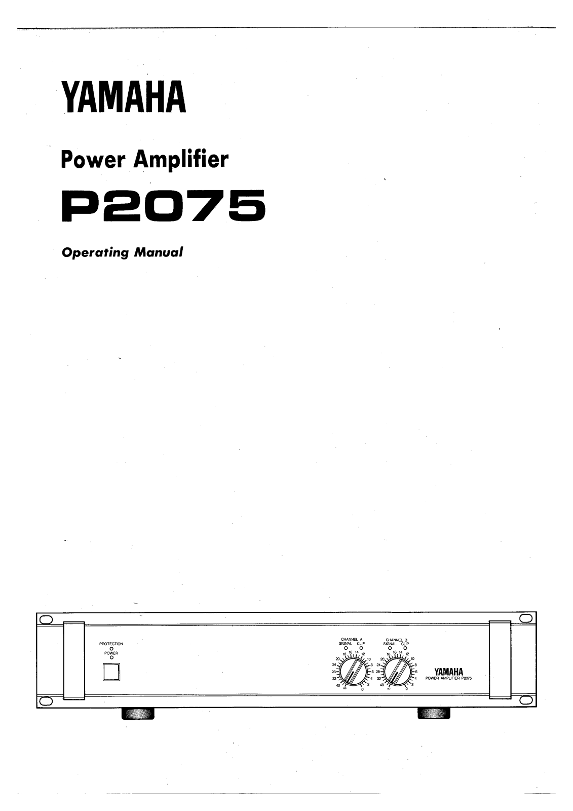 Yamaha P2075 User Manual