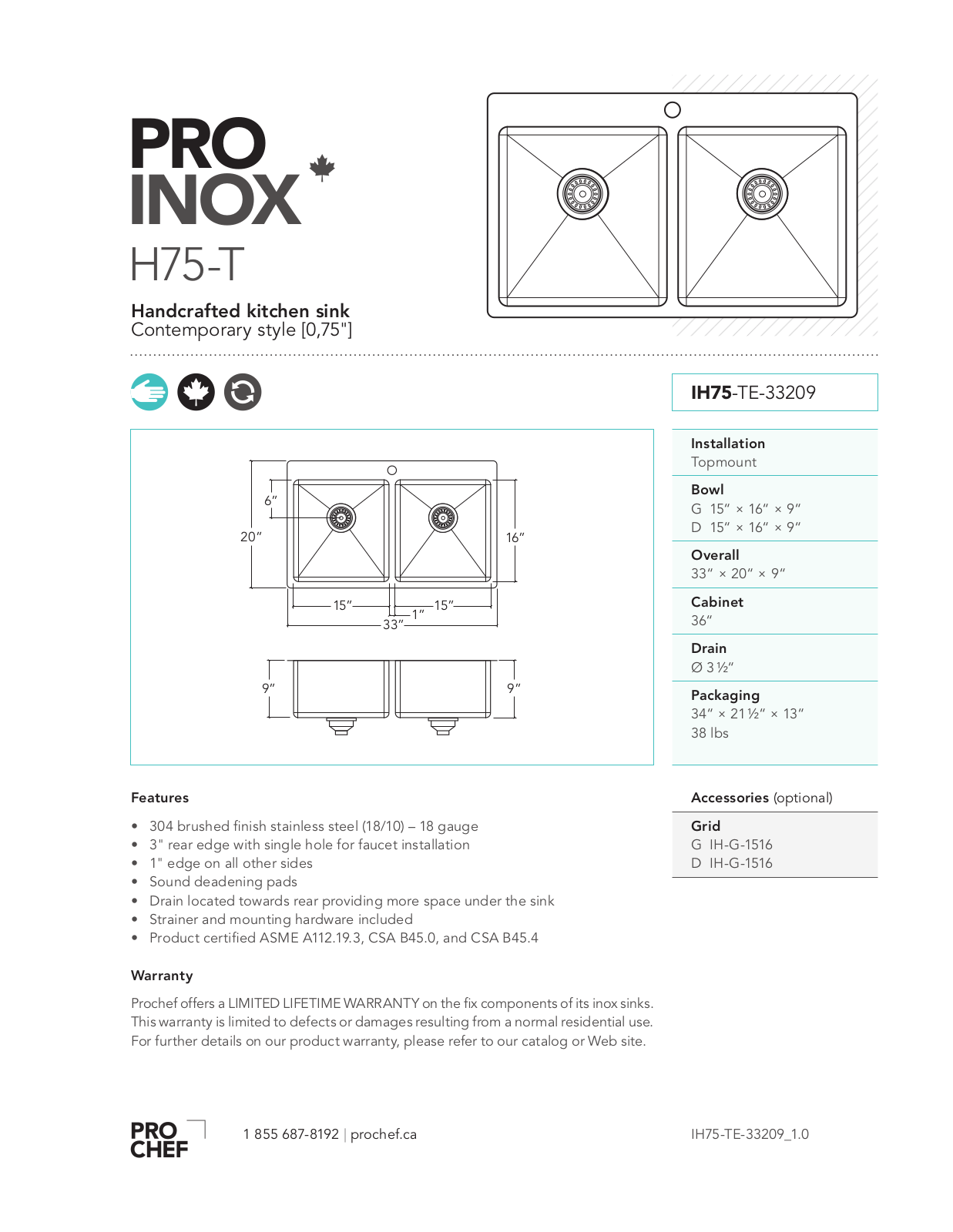 Julien IH75-TE-33209 User Manual