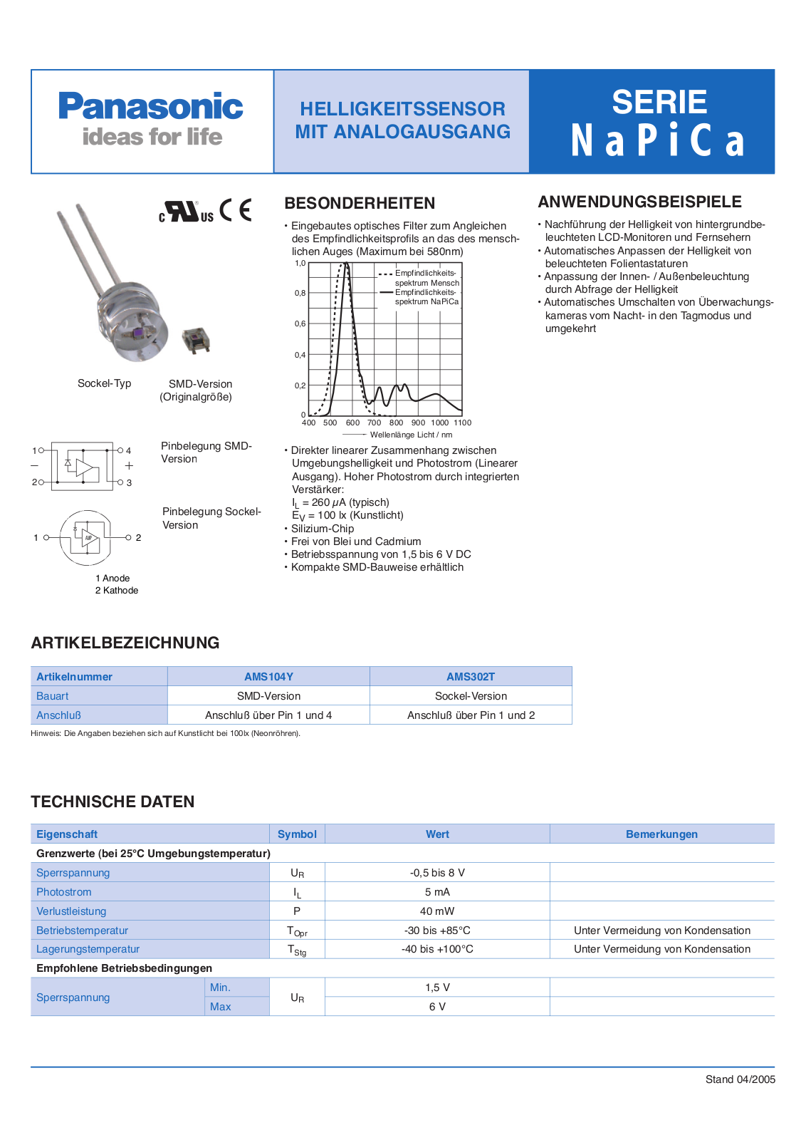 Panasonic NaPiCa Operation Manual