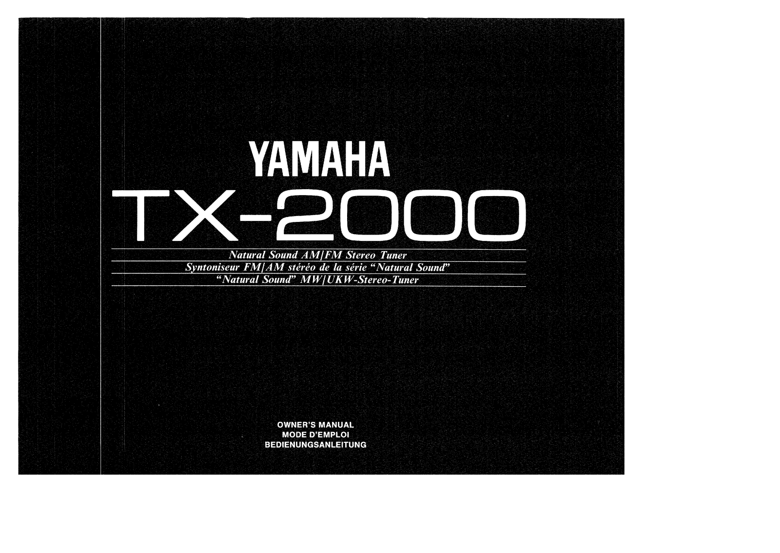 Yamaha TX-2000 Owners manual