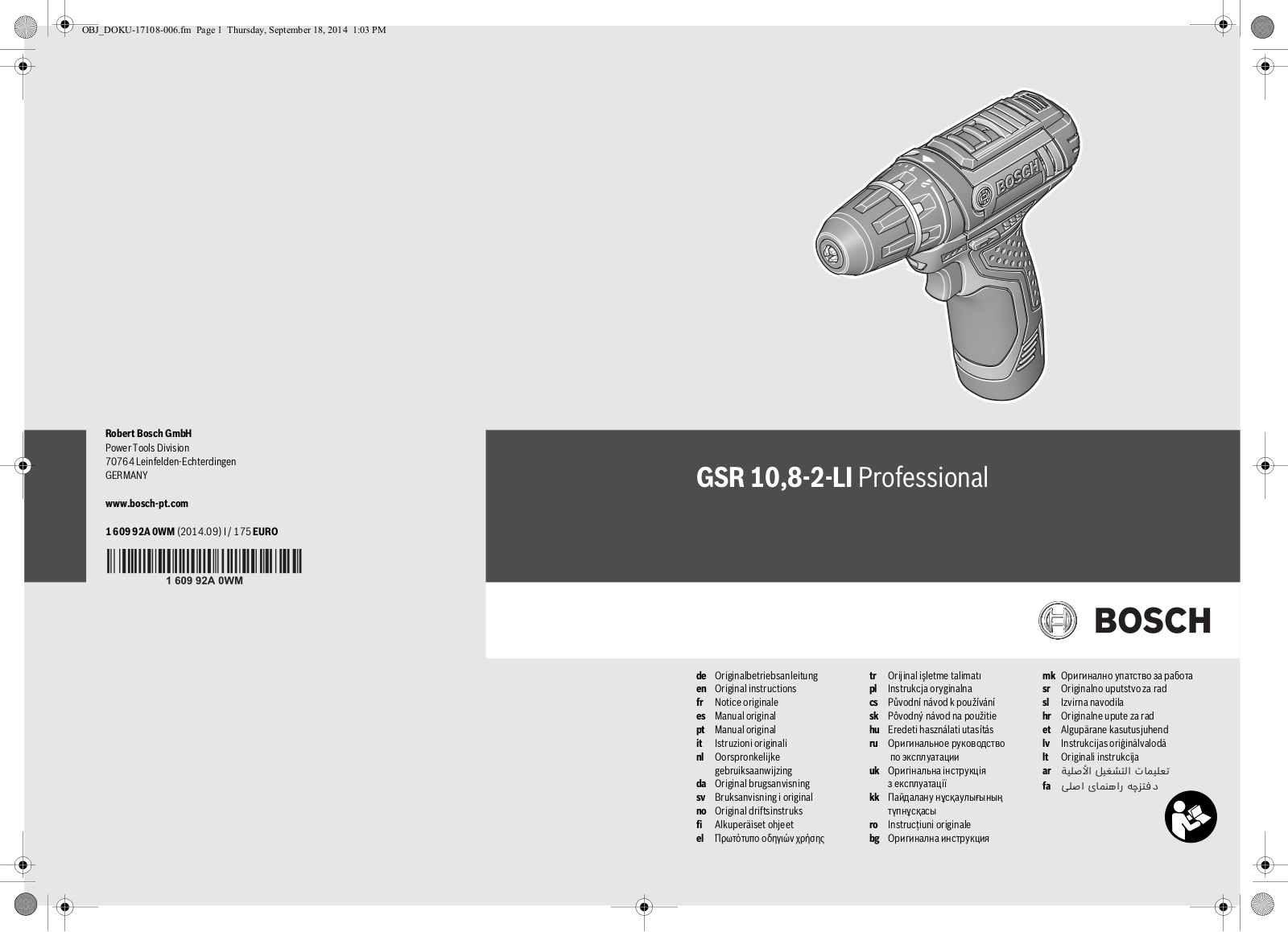 Bosch GSR 10.8-2-LI User Manual