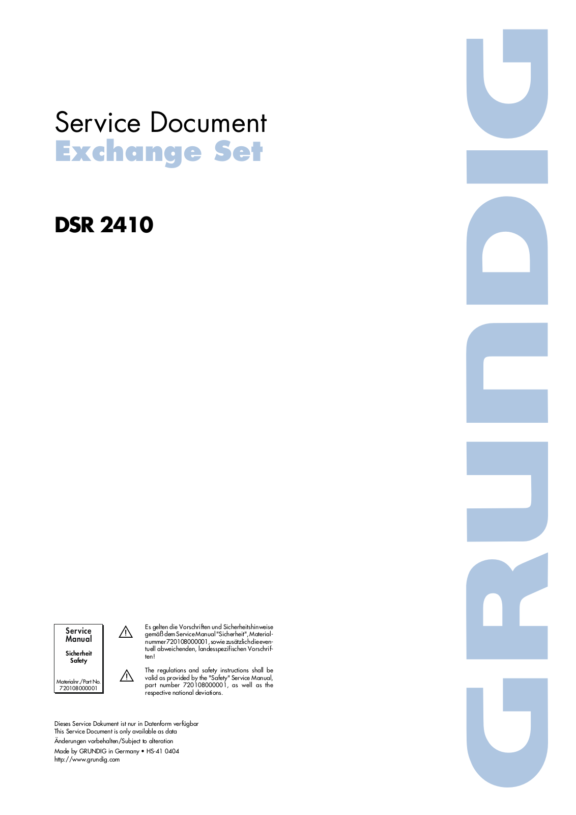 Grundig DSR2410 Schematic