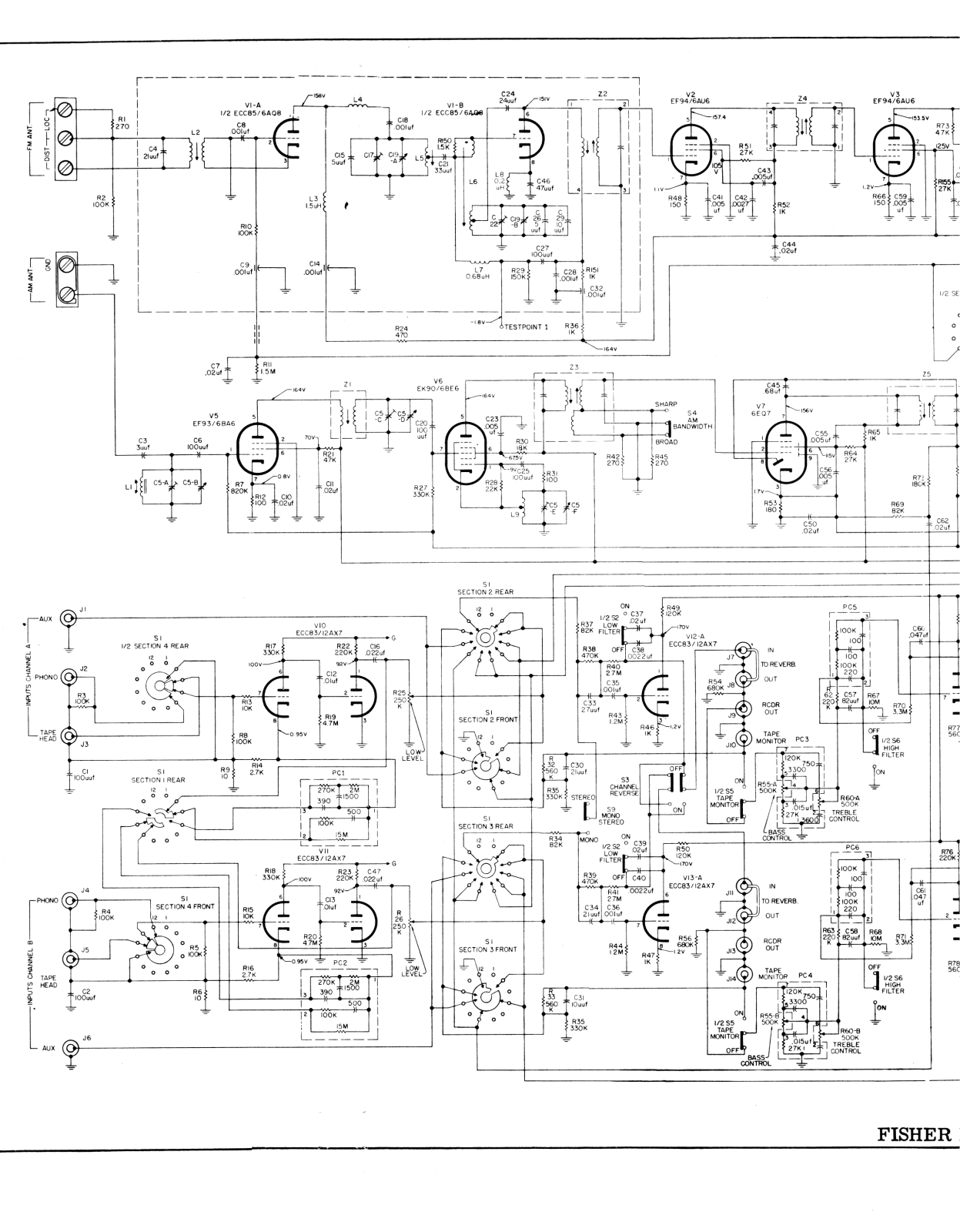 Fisher 800-B Schematic