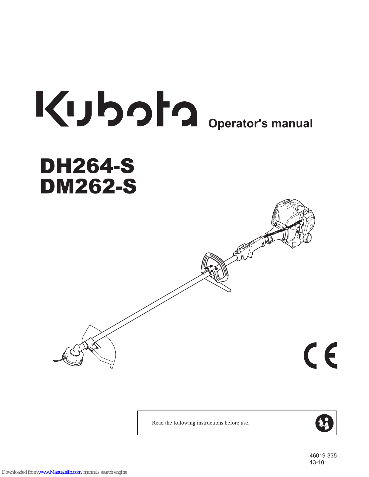 Kubota DH264-S, DM262-S Operator's Manual