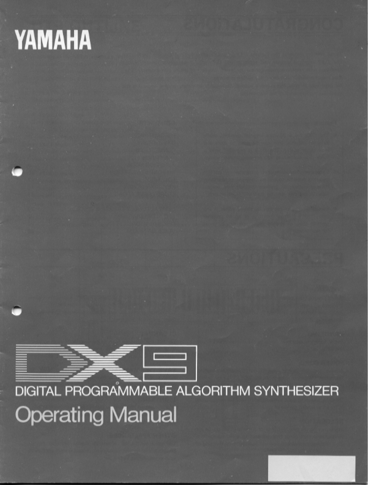 Yamaha DX9E User Manual