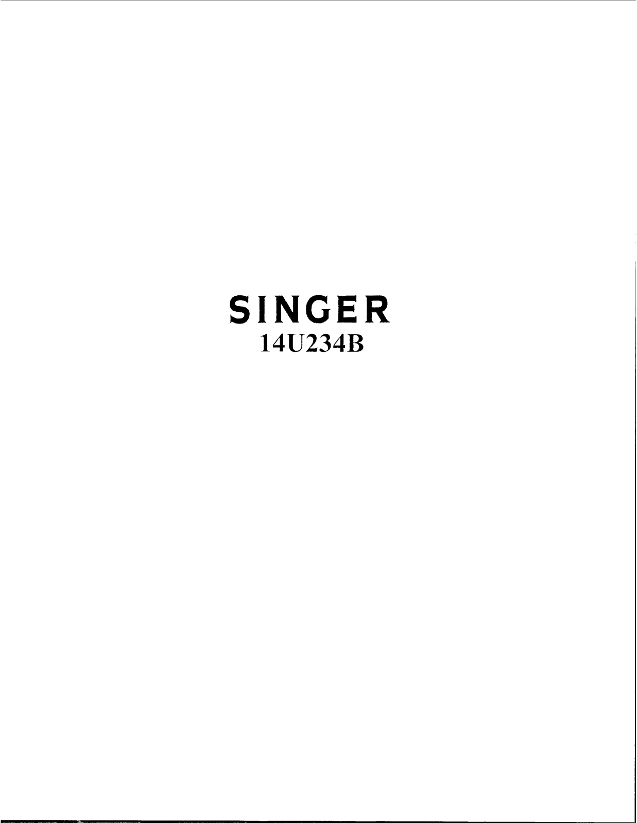 Singer 14U234B User Manual