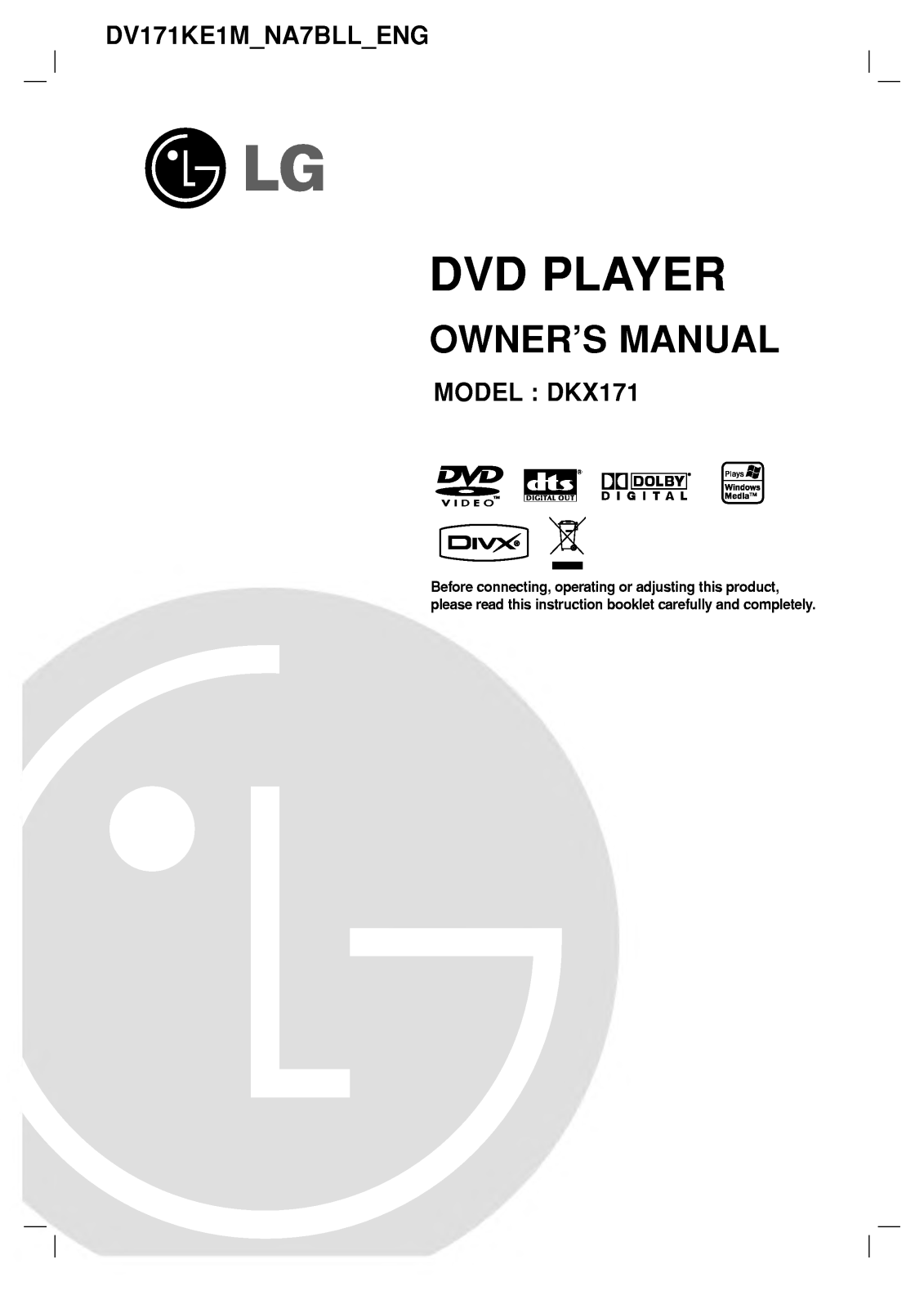 LG DKX171 User Manual