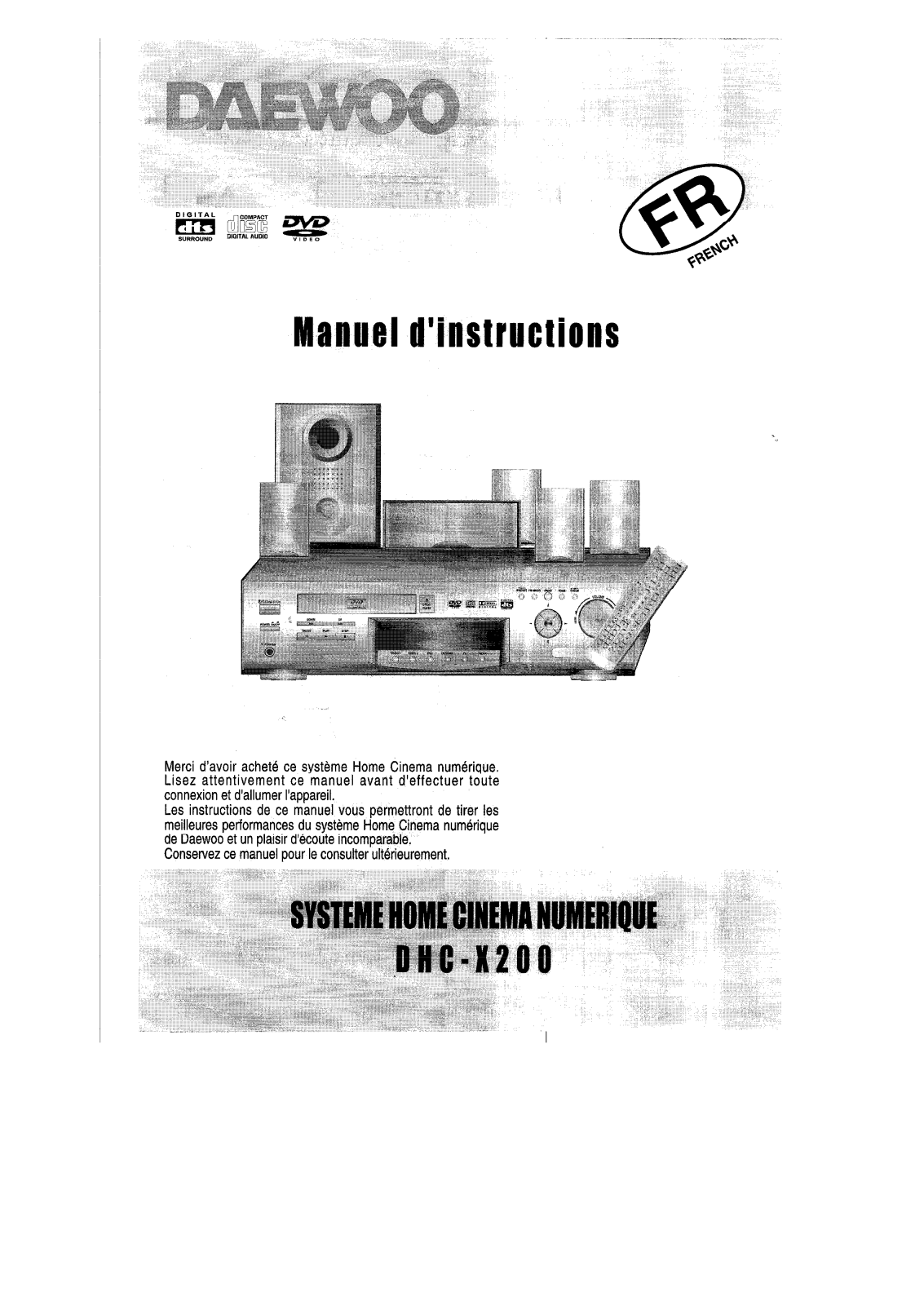 DAEWOO DHC-X200 User Manual