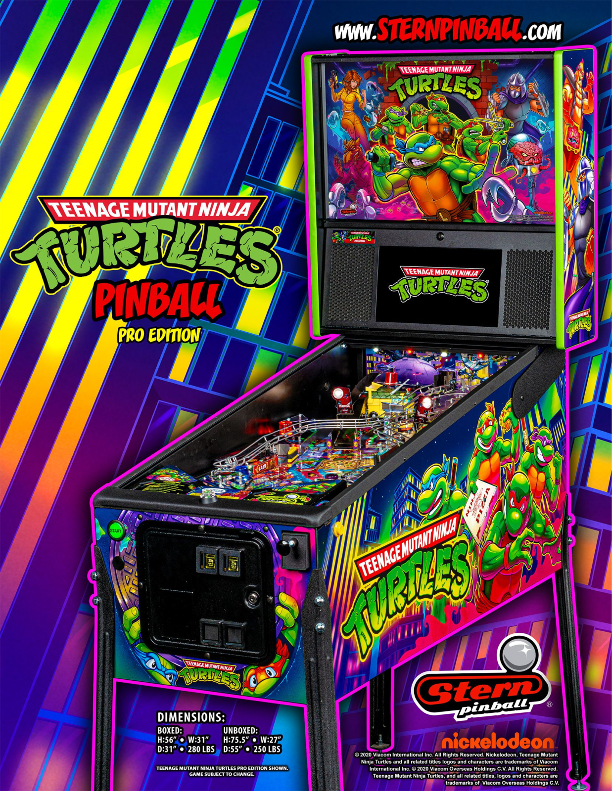 Stern Pinball TMNT PRO Flyer