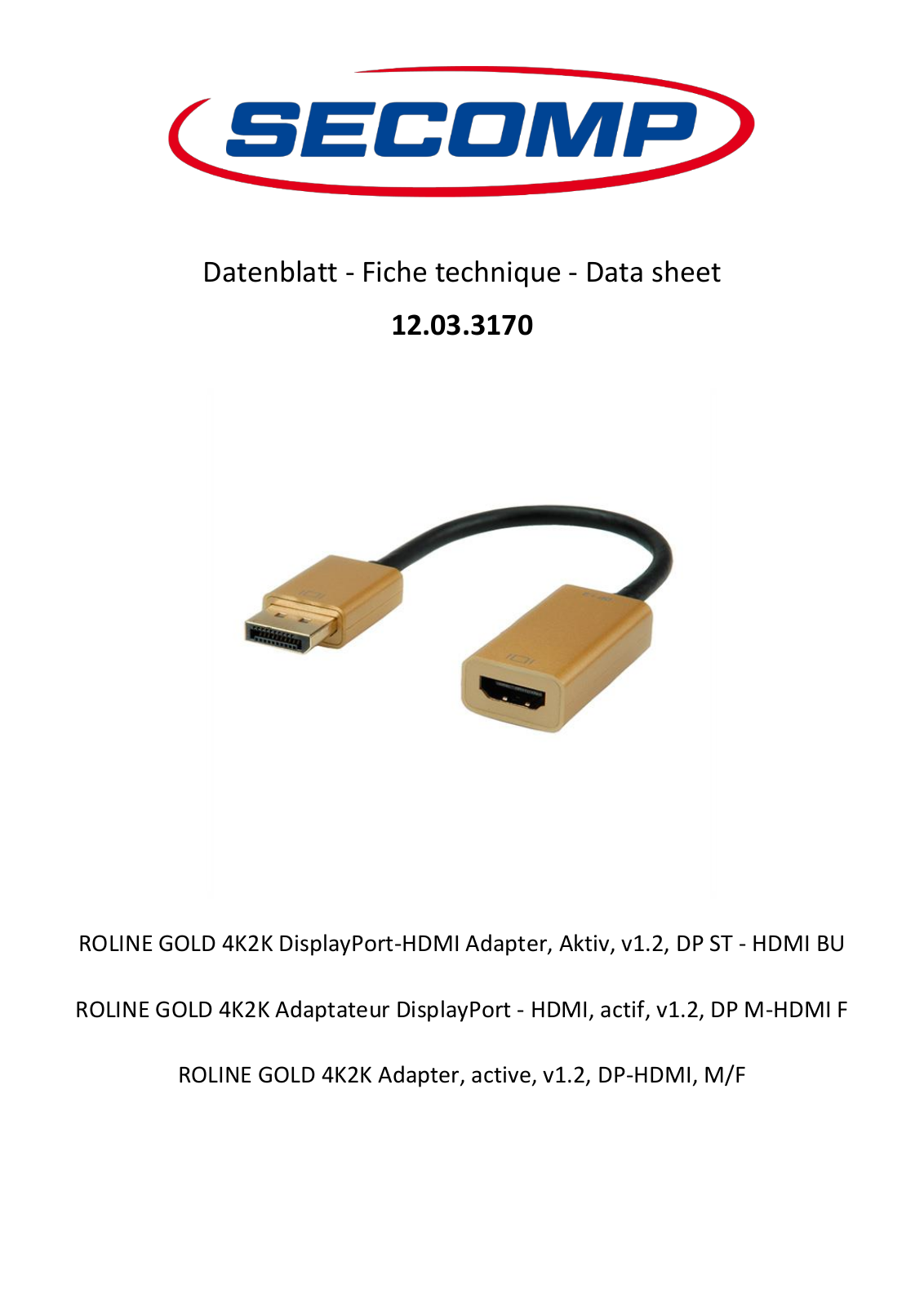 ROLINE 12033170 Datasheet - ManualMachine.com