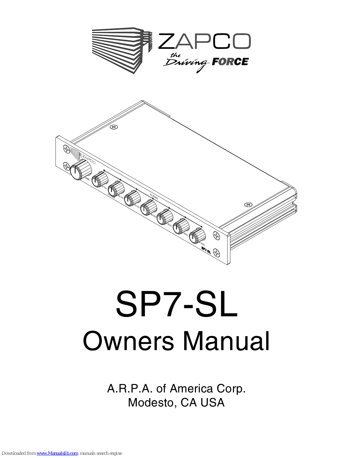 zapco SP7-SL Owner's Manual