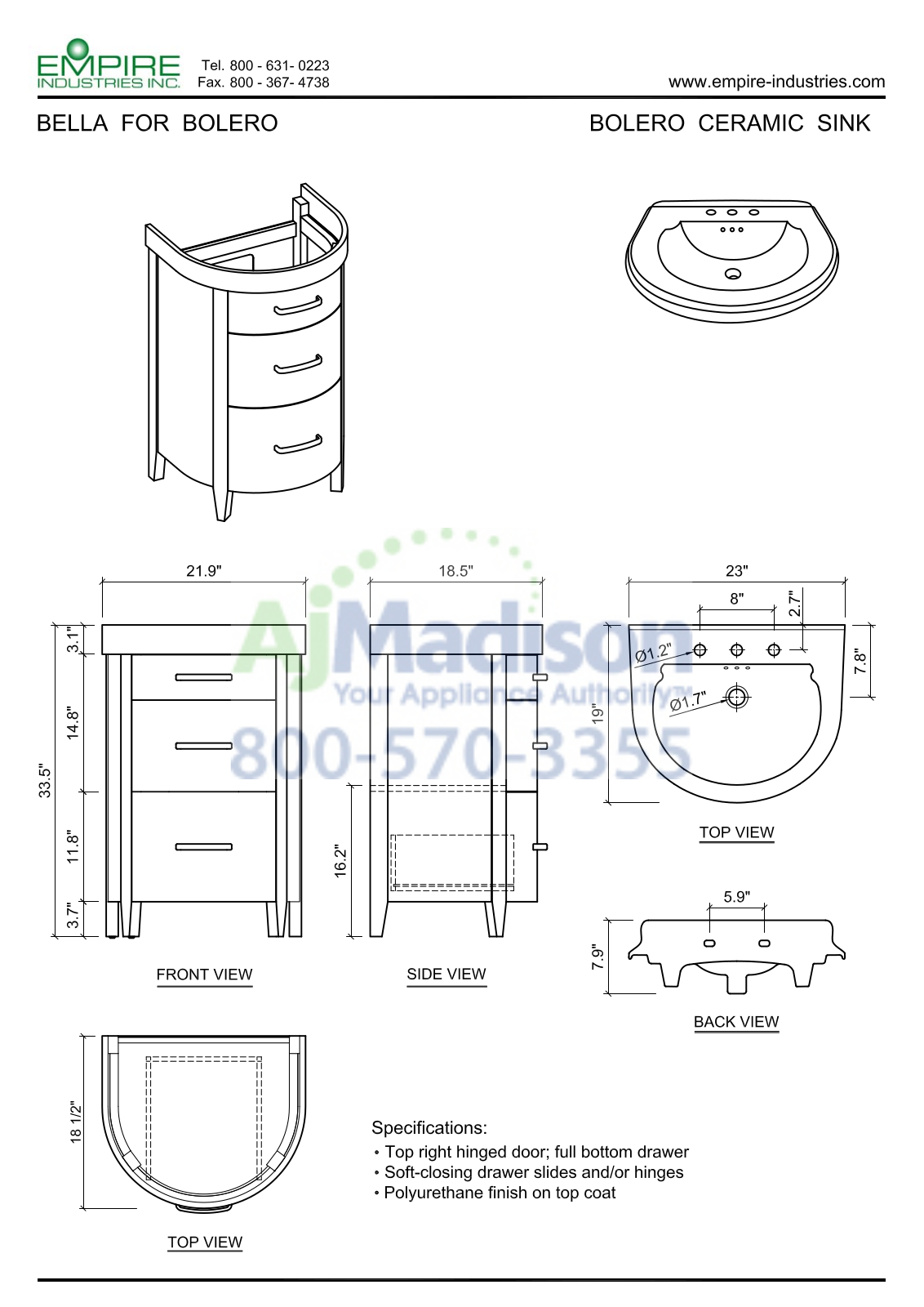 Empire Industries BE23W Specs