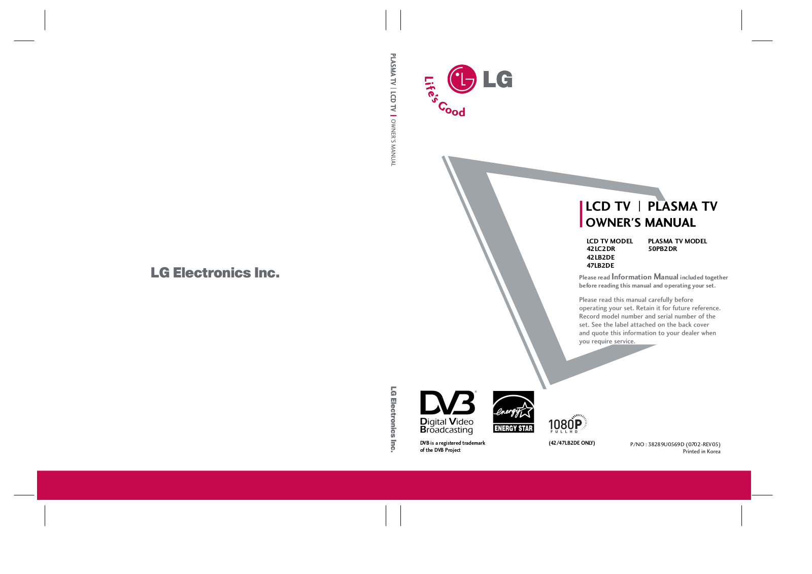 LG 42LC2DR Owner’s Manual