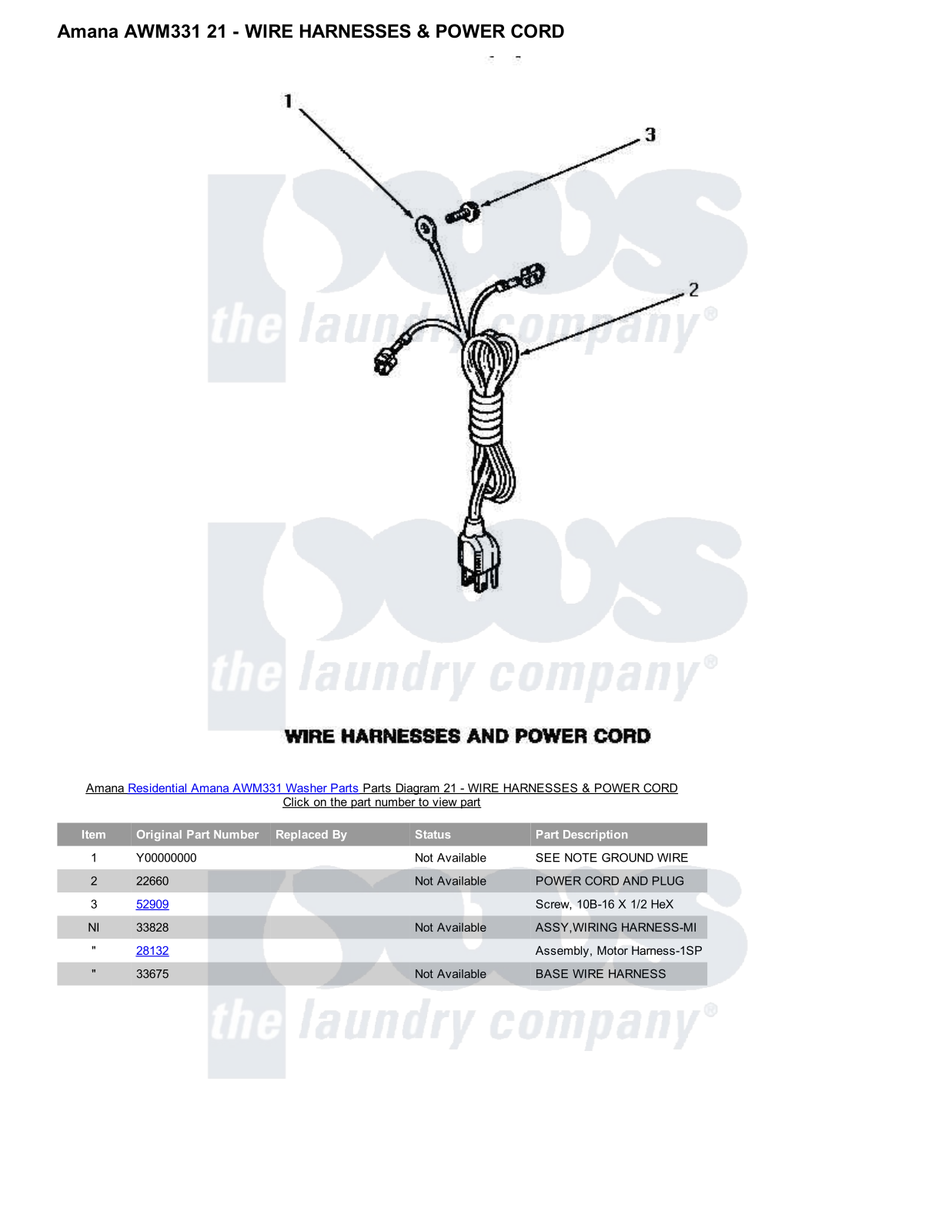 Amana AWM331 Parts Diagram