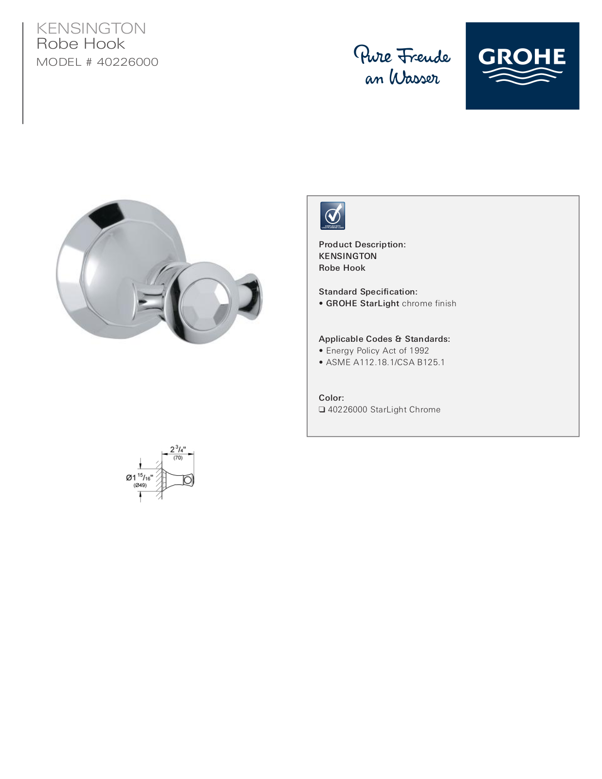 GROHE GRH3612 Specifications - ManualMachine.com