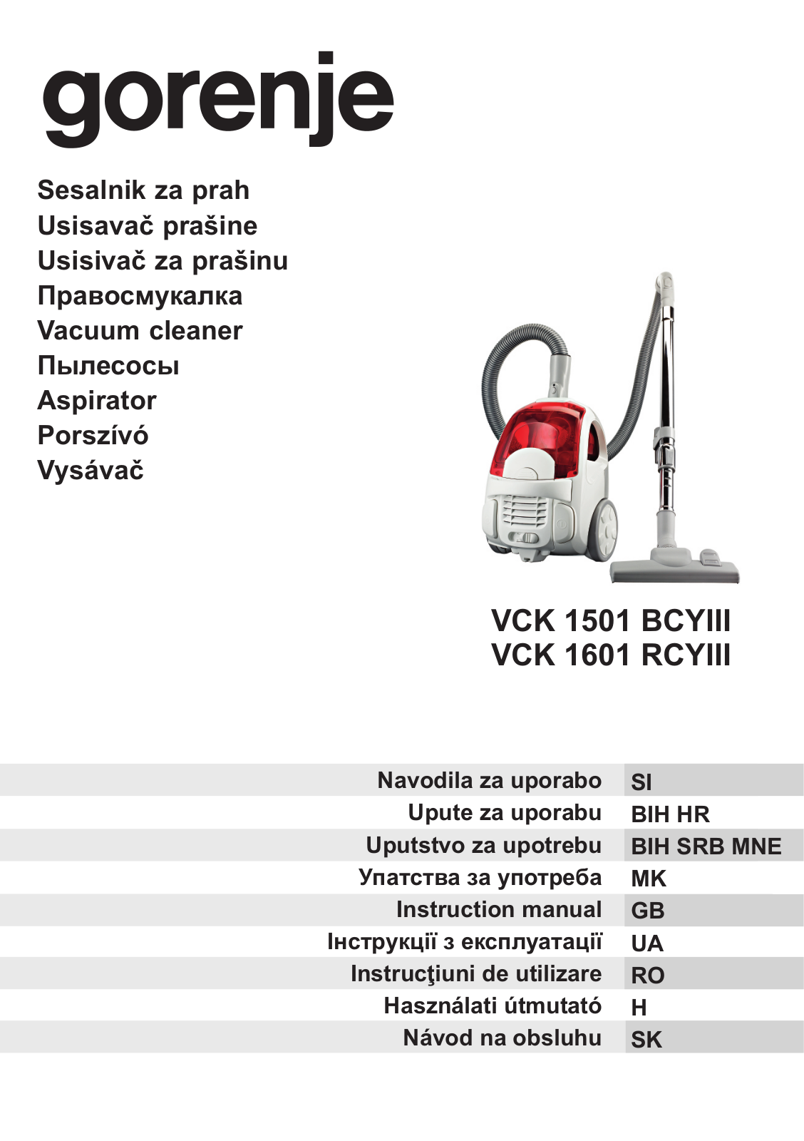 Gorenje VCK1501BCYIII User Manual