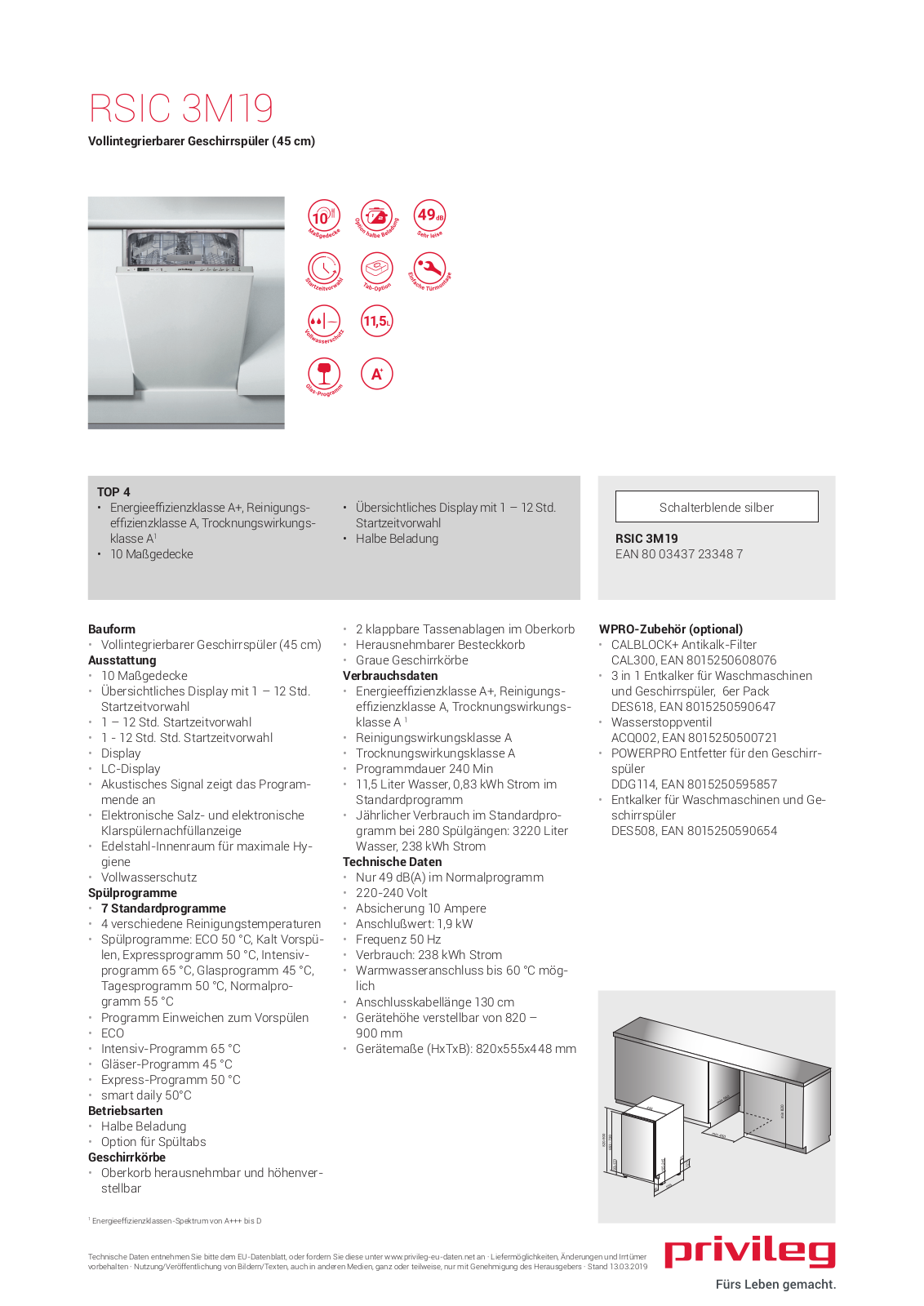 Privileg RSIC 3M19 User Manual